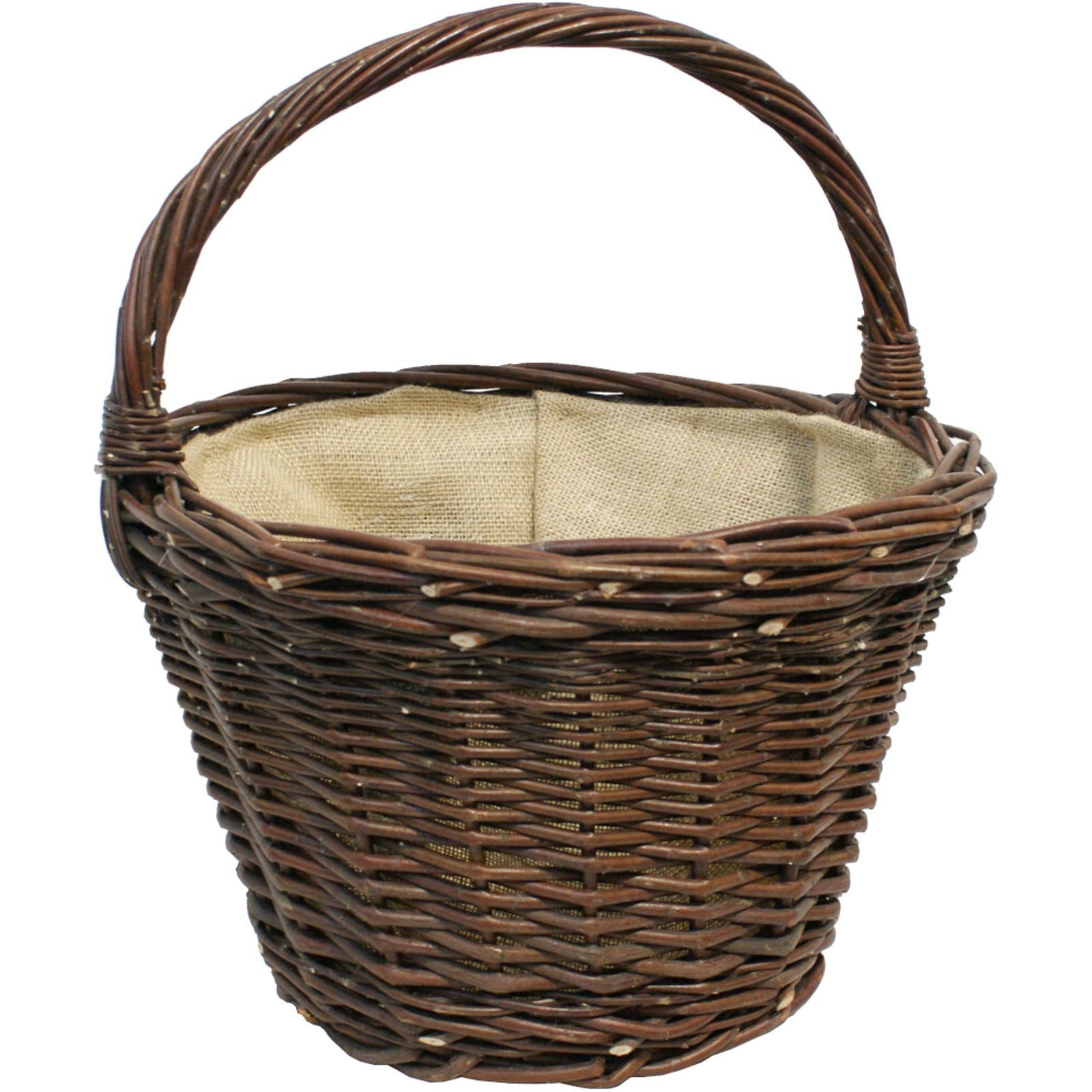 Siena Garden Aufbewahrungsbox Weidenkorb mit Jute Ø 40 × H 27 cm handgeflochten