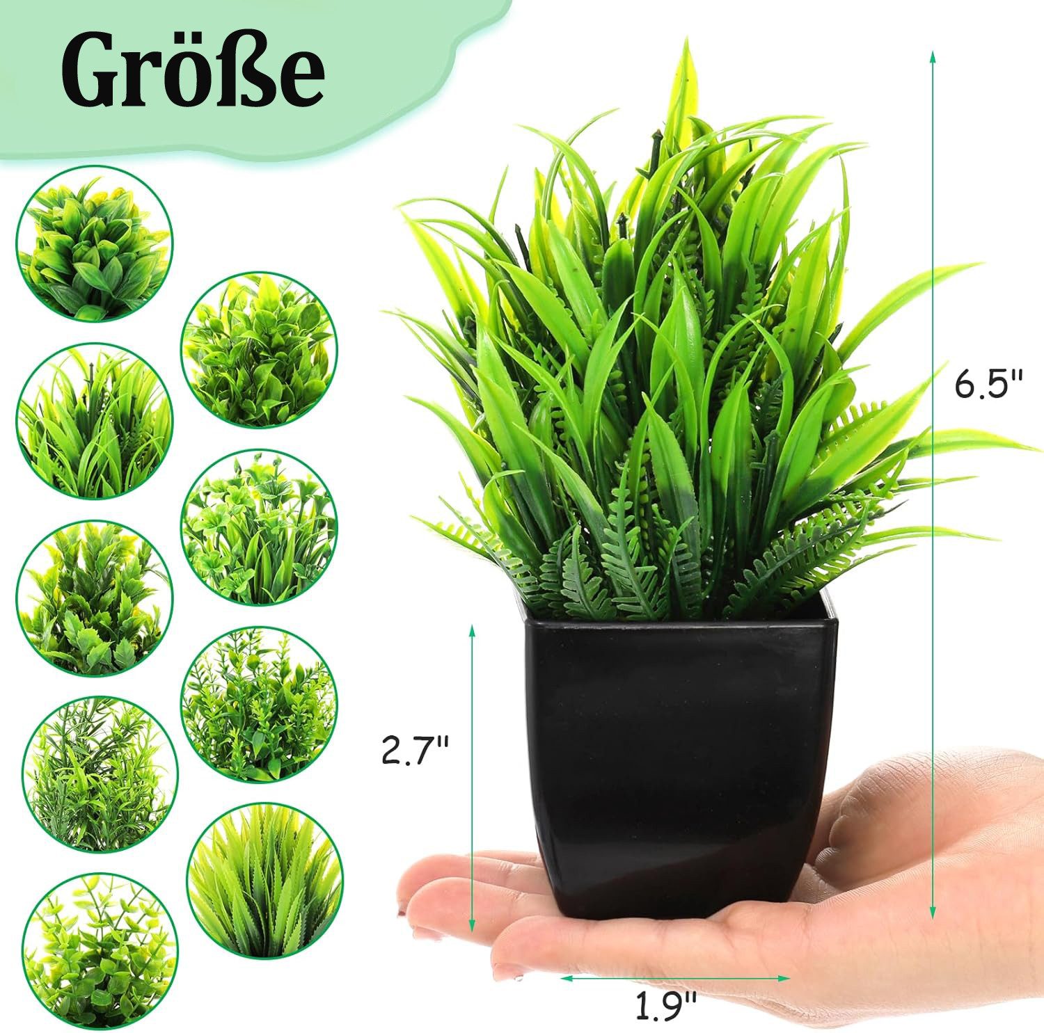 Künstliche Zimmerpflanze 6-teiliges Set künstlicher Blumentöpfe, günstig online kaufen