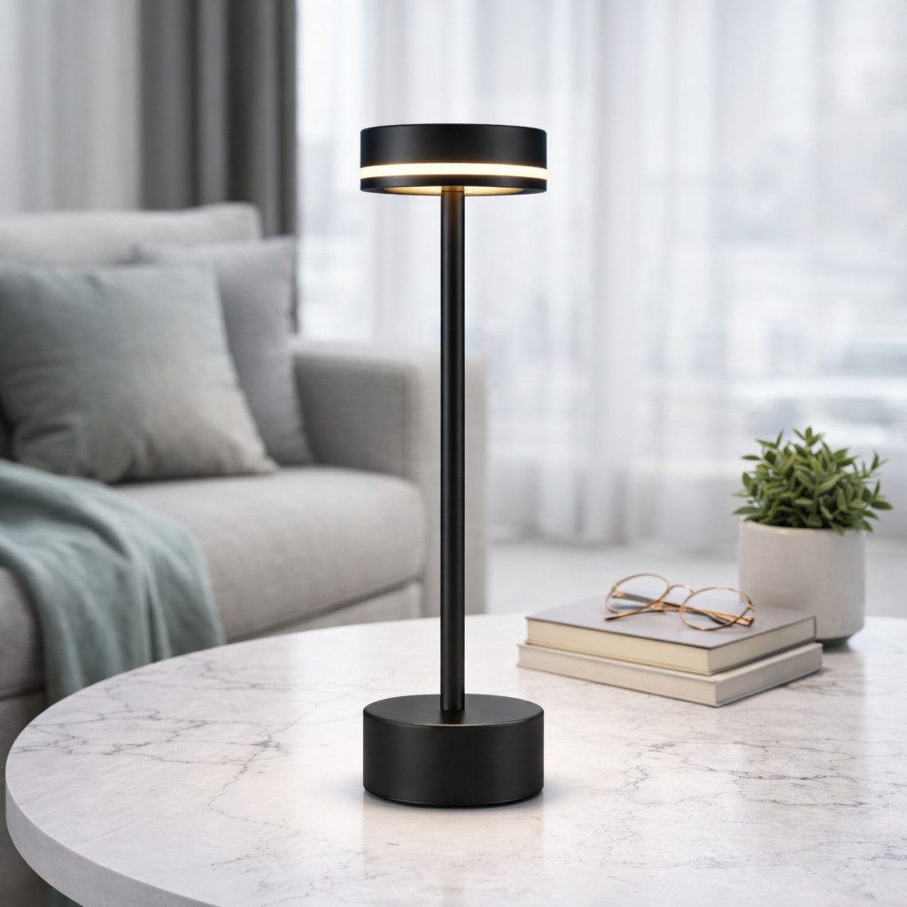 ZMH Tischleuchte kabellose Akku-Lampe und Nachttischlampe mit LED, 3 Lichtfarben, Touch-Steuerung, LED fest integriert, Warmweiß-Neutralweiß-Kaltweiß, mehreren Helligkeitsstufen und USB-C-Ladeanschluss