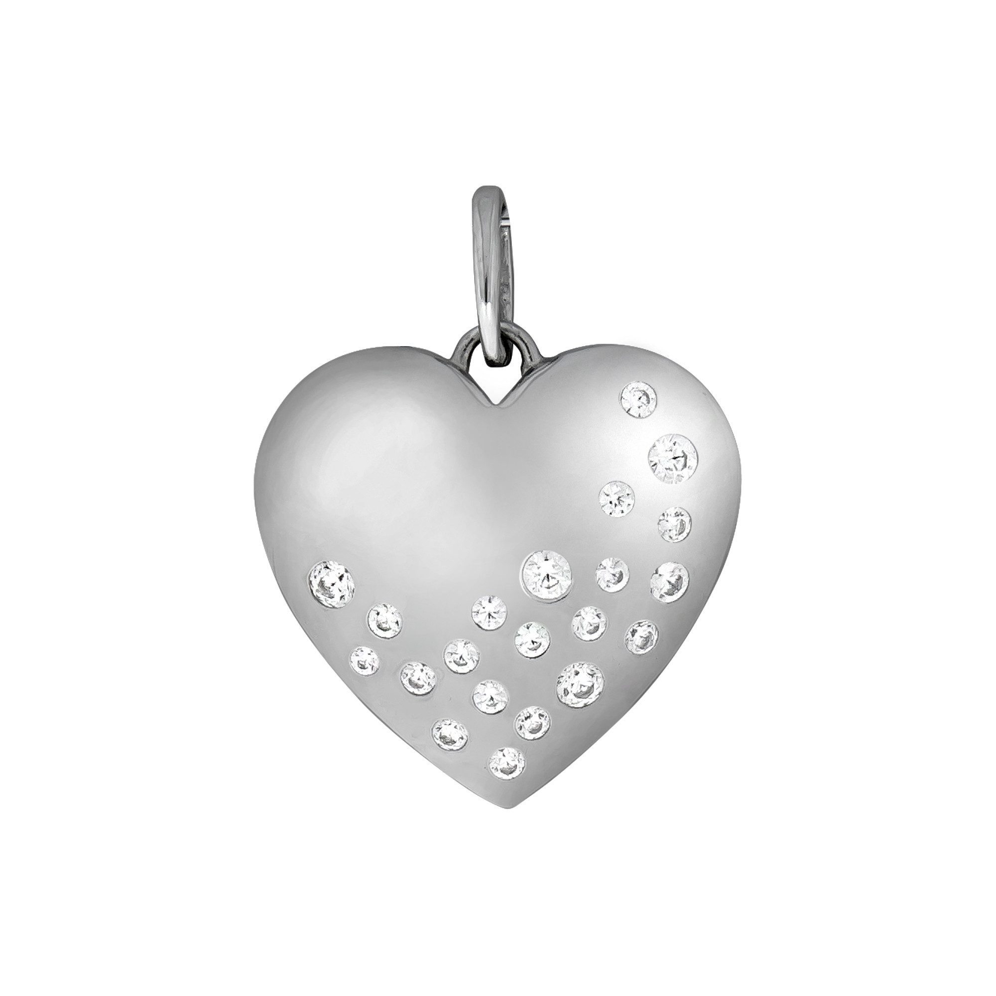 Kettenanhänger 925 Silber rhodiniert mit Zirkonia