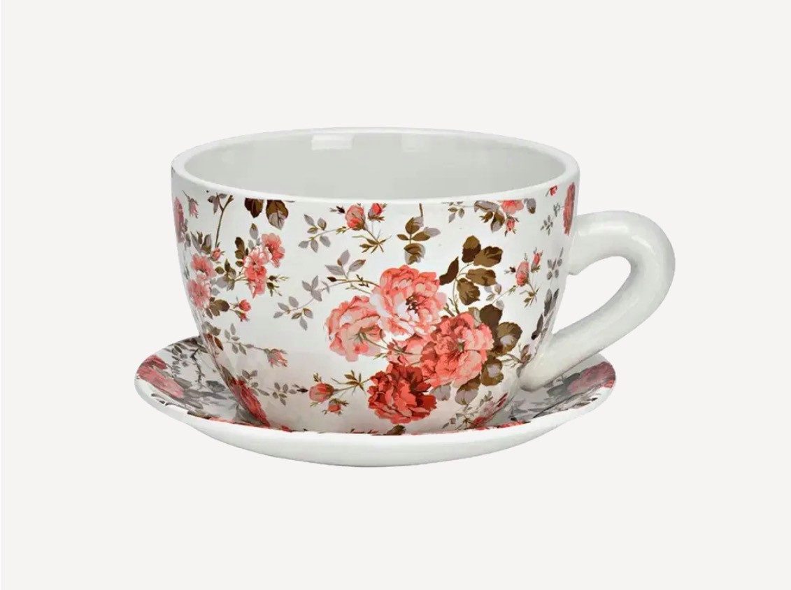 Seyila Home Pflanzkübel Pflanztasse aus Keramik mit Unterteller,Blumentopf
