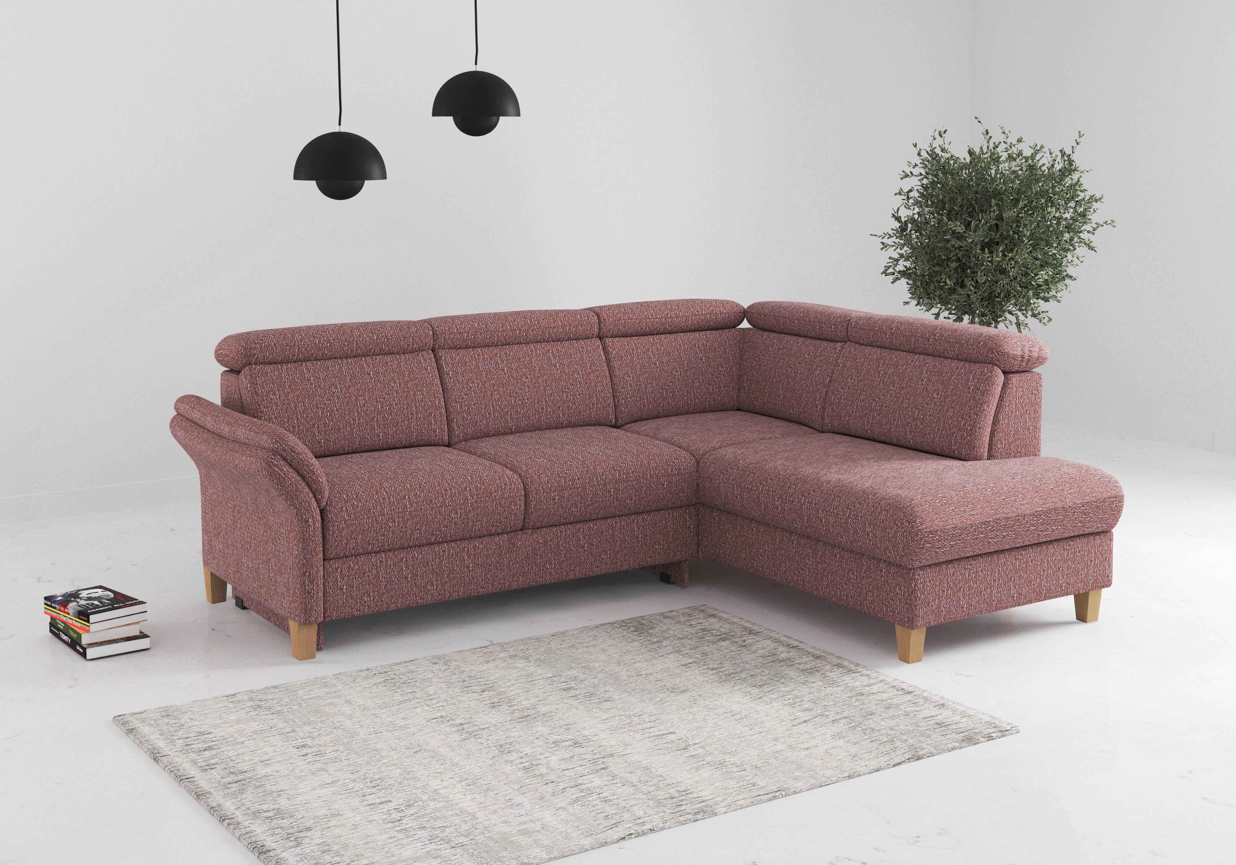 OTTO home Ecksofa Glendale, L-Form, inkl. Kopfteilverstellung, wahlweise mit Vorziehsitz und Bettkasten