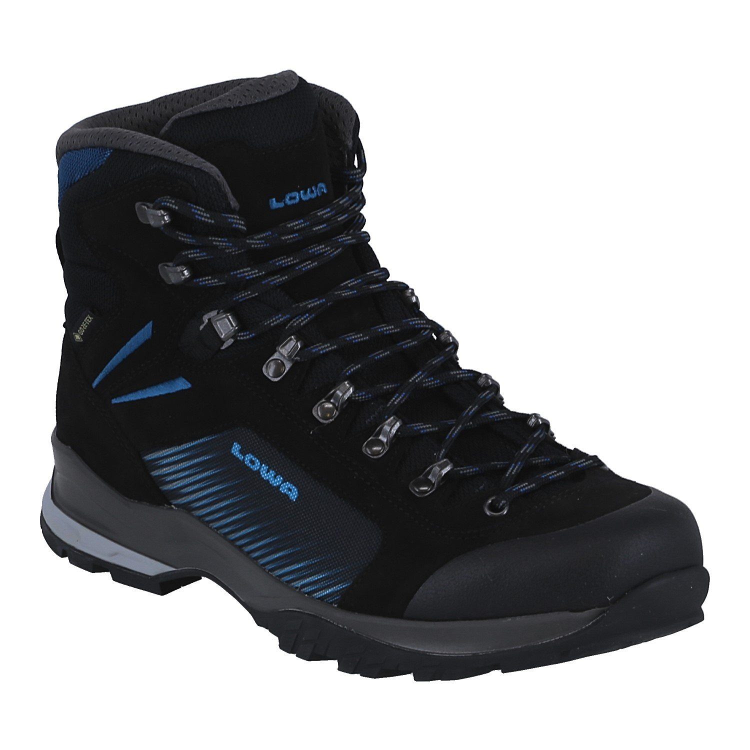 Lowa Vigo GTX (Trekking, Spaltleder-Textil, wassderdicht) schwarz/blau Wanderschuh