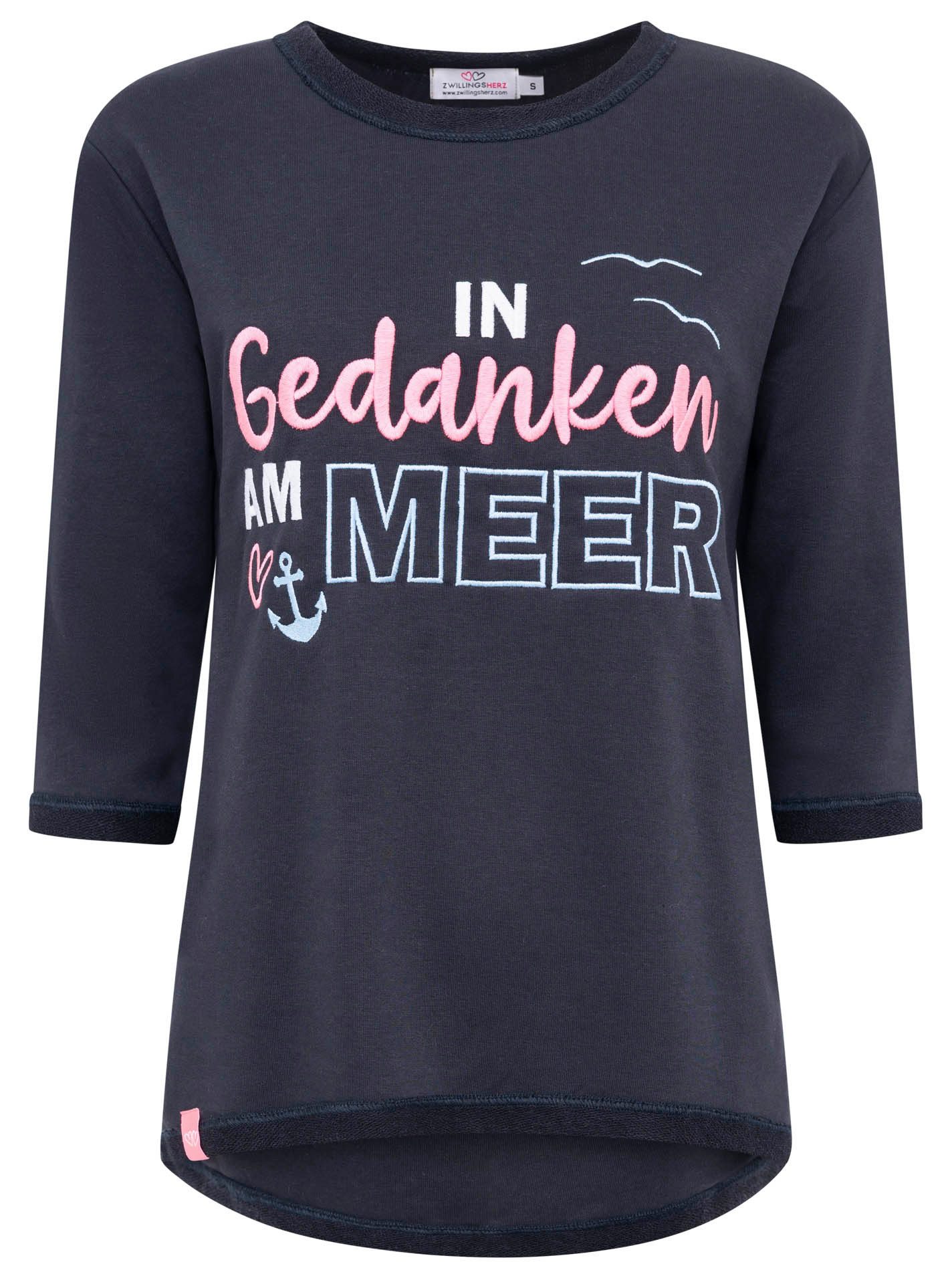 Zwillingsherz 3/4-Arm-Shirt "Meer Gedanken" 3/4 Arm, mit Martimer Botschaft günstig online kaufen
