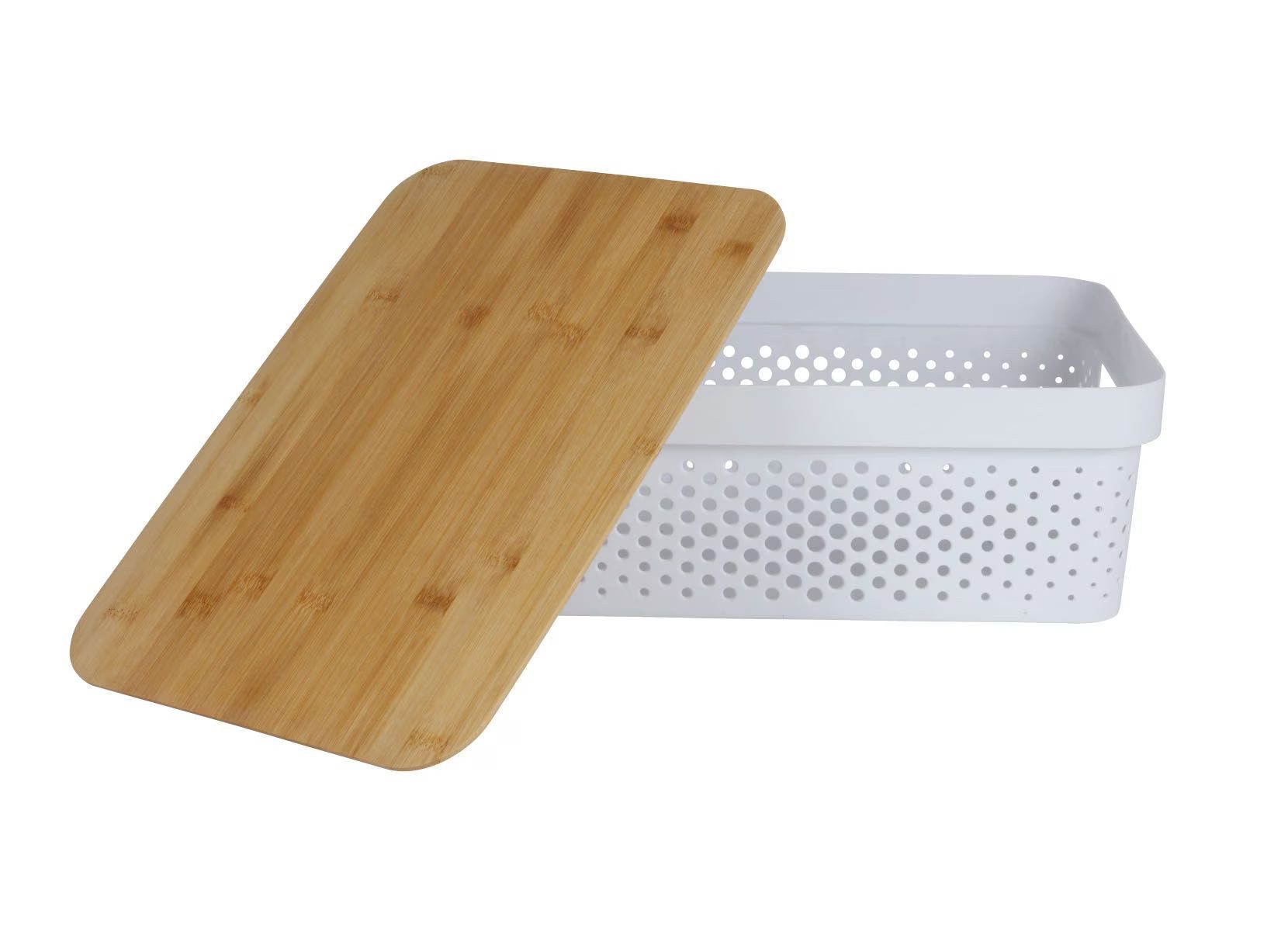 sesua Aufbewahrungsbox Aufbewahrungskorb mit Bambusdeckel & Lochmuster Kist günstig online kaufen