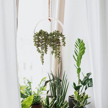 Kunstgras 2 Stück Naturgetreue künstliche Hängepflanze aus PVC,Wanddekoration, DOPWii