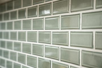 Mosani Mosaikfliesen Metro Subway Fliese Petrol Grau Grün Mosaik Keramik Küche Wand