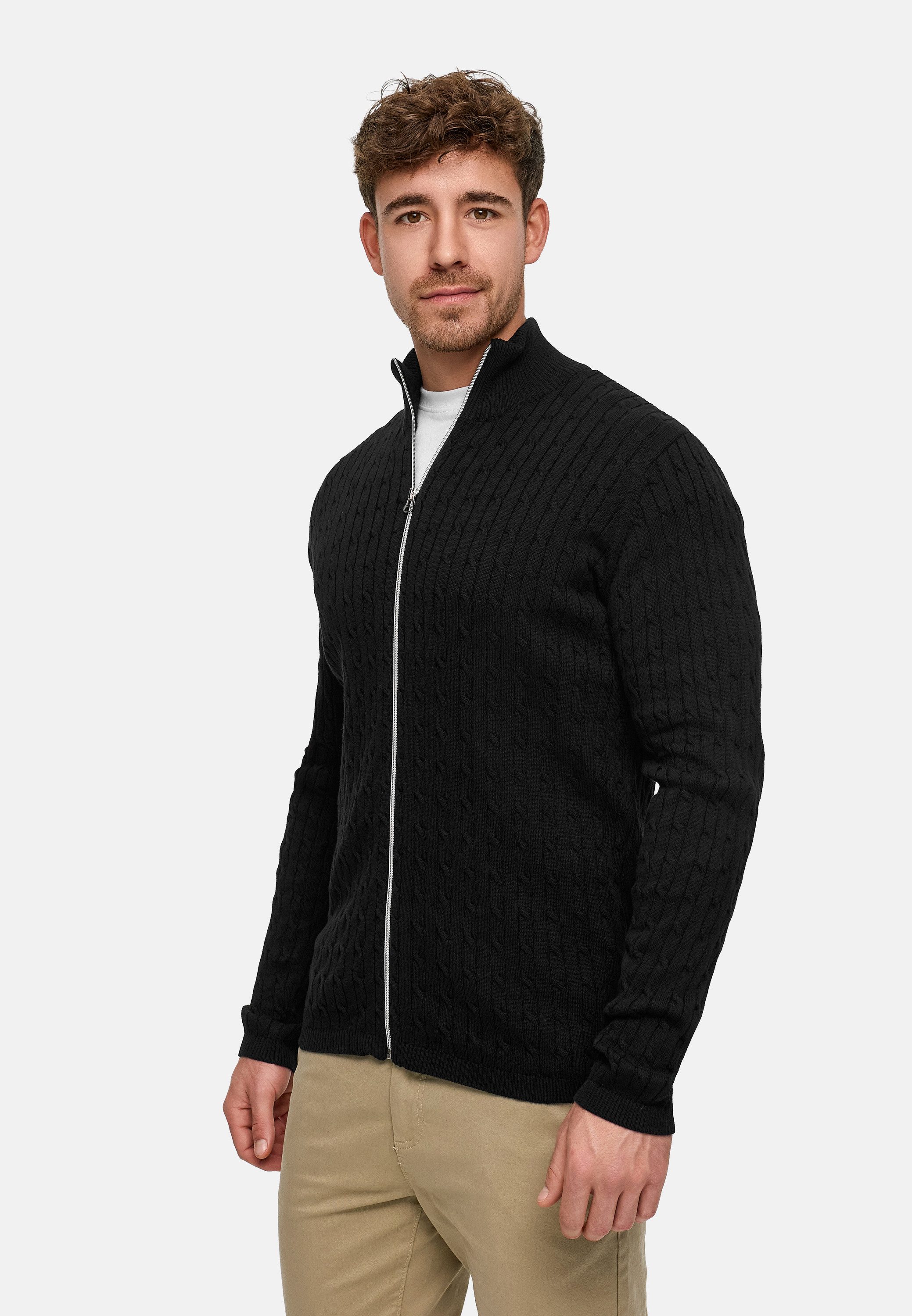 Kronstadt Strickjacke Herren KSCable Herrenstrickjacke aus hochwertigem Jaquard-Feinstrick