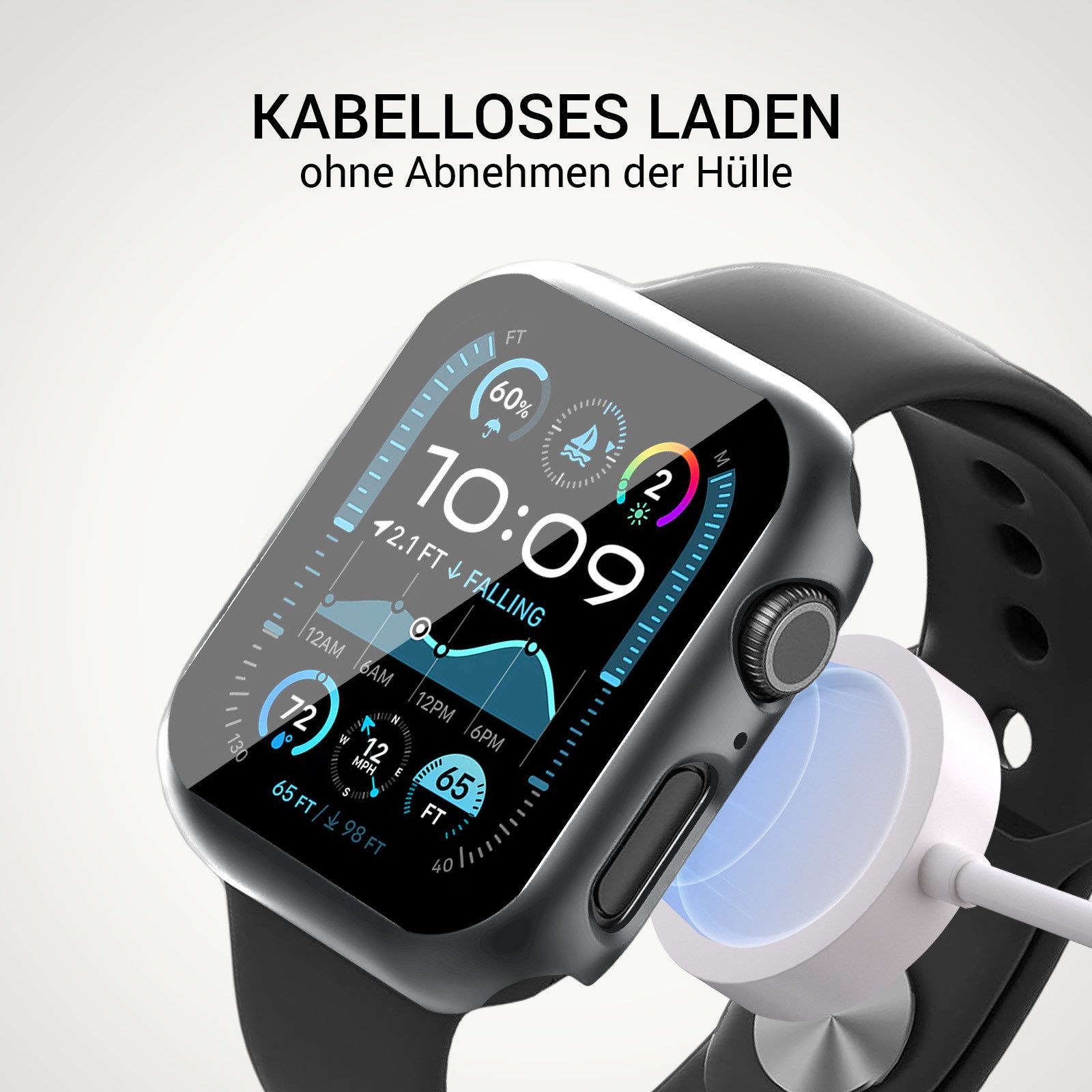 Tec-Expert Smartwatch-Hülle Hülle mit Displayschutz für Apple Watch 4 / 5 / 6 / SE 1-3 40 mm 40 mm, Rundum Schutz Cover Case Bumper stoß-und kratzfest robust – Bild 2 von 5