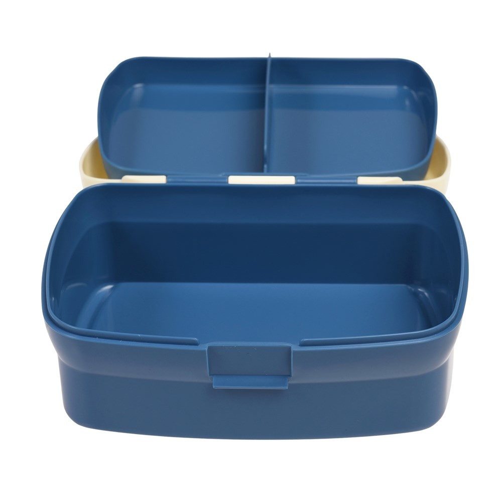 Rex London Lunchbox mit herausnehmbaren Fach Sharks (Haie), Kunststoff, BPA-frei, (mit Clipverschluss, ca. 17 x 13 x 7,5 cm), Snack Obst Behälter Dose Box