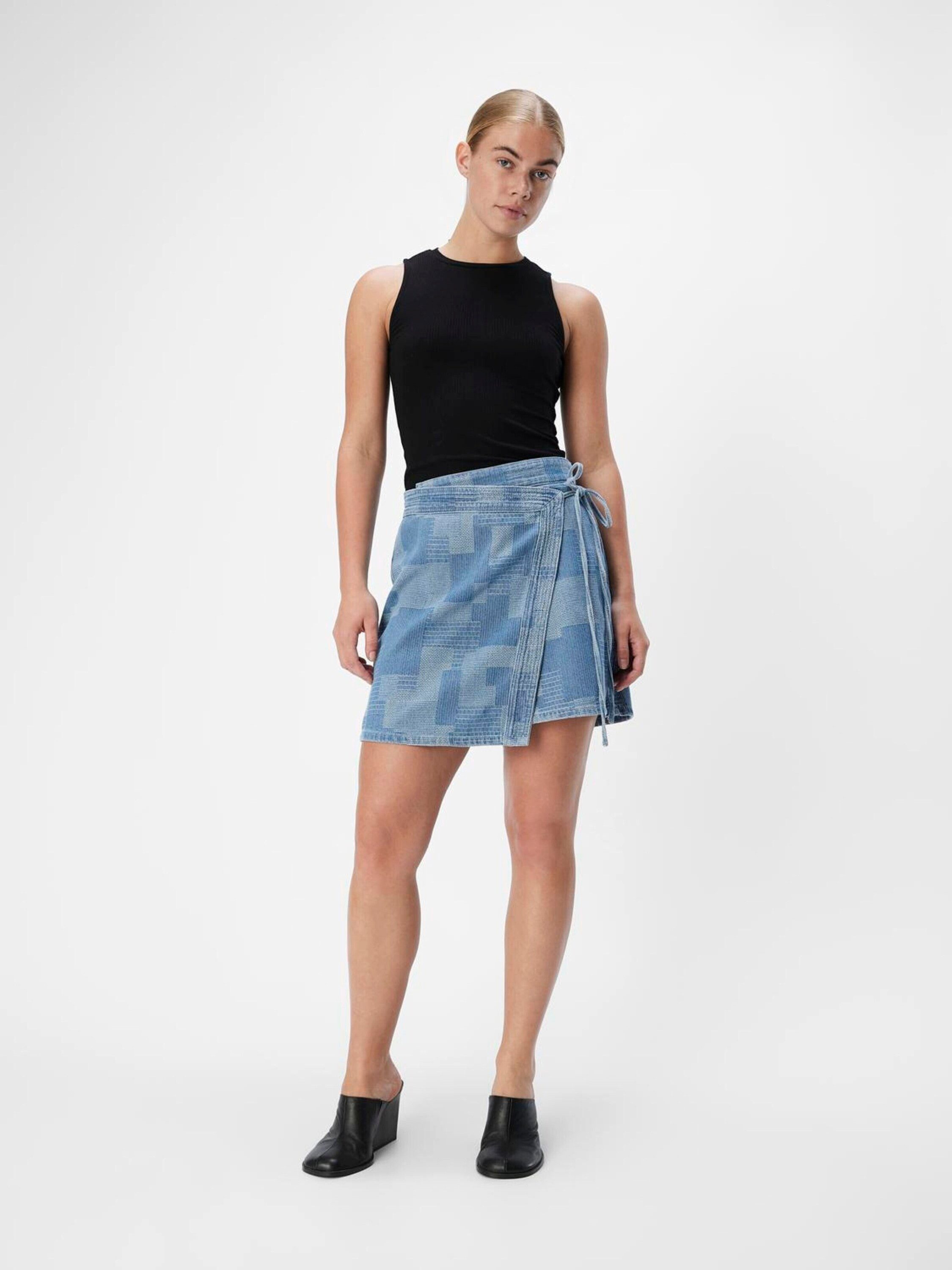 Object Jeansrock YLVA (1-tlg) Wickel-Design