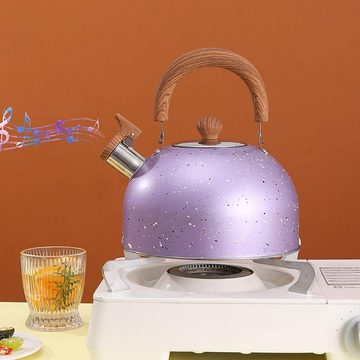 yozhiqu Wasserkocher 2L Teekessel, Pfeif-Teekessel mit Griff, Edelstahl-Teekannen