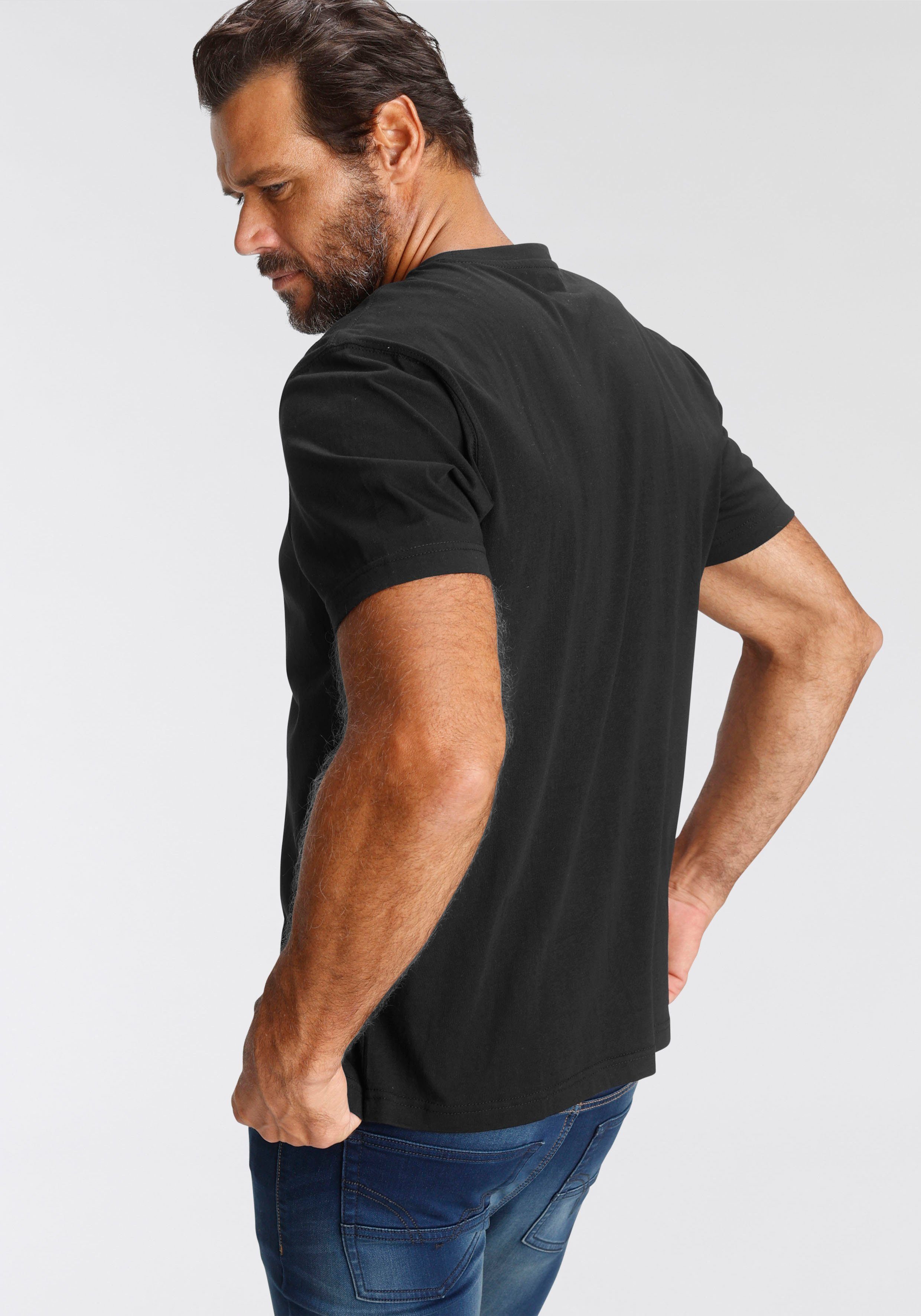 Man's World Rundhalsshirt (5er-Pack) Kurzarm, Regular Fit, unifarben, Rundhals, aus Baumwolle – Bild 4 von 5