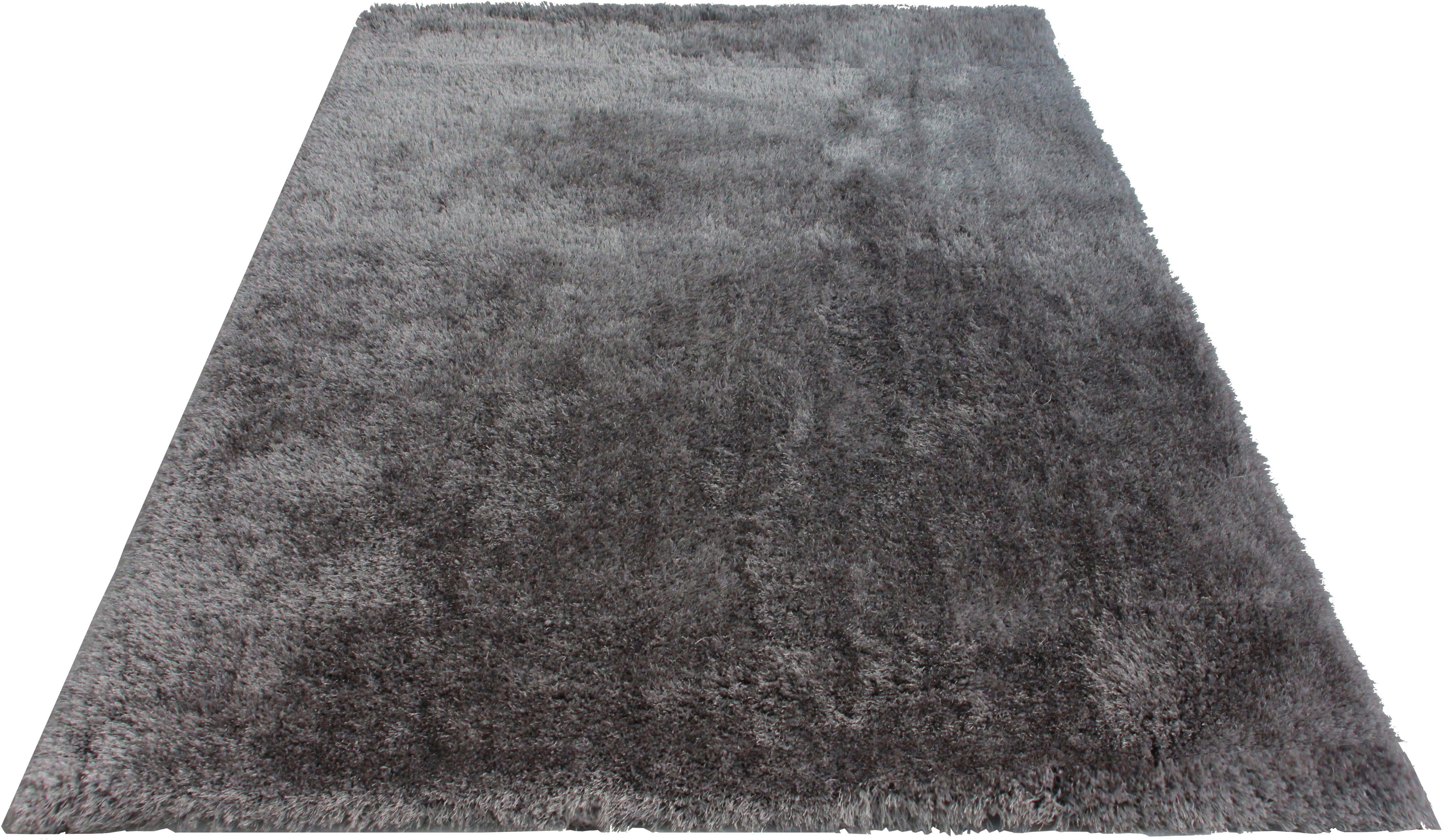 Hochflor-Teppich Lagos, Leonique, rechteckig, Höhe: 45 mm, Mikrofaser Teppiche, flauschig, einfarbig, Wohnzimmer, Schlafzimmer grau