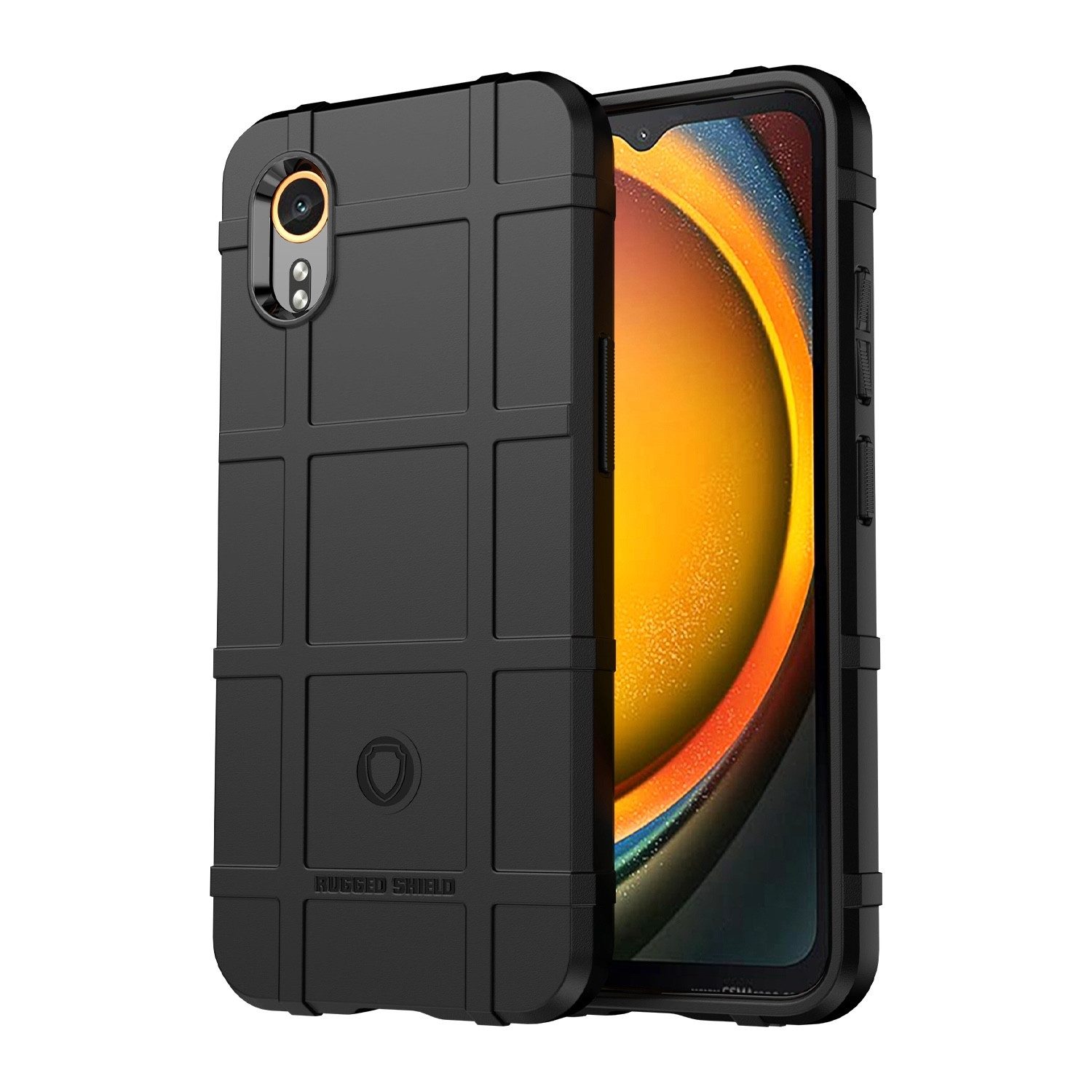 Wigento Handyhülle Für Samsung Galaxy XCover 7 Rugged Shield Schock TPU Hülle Schwarz
