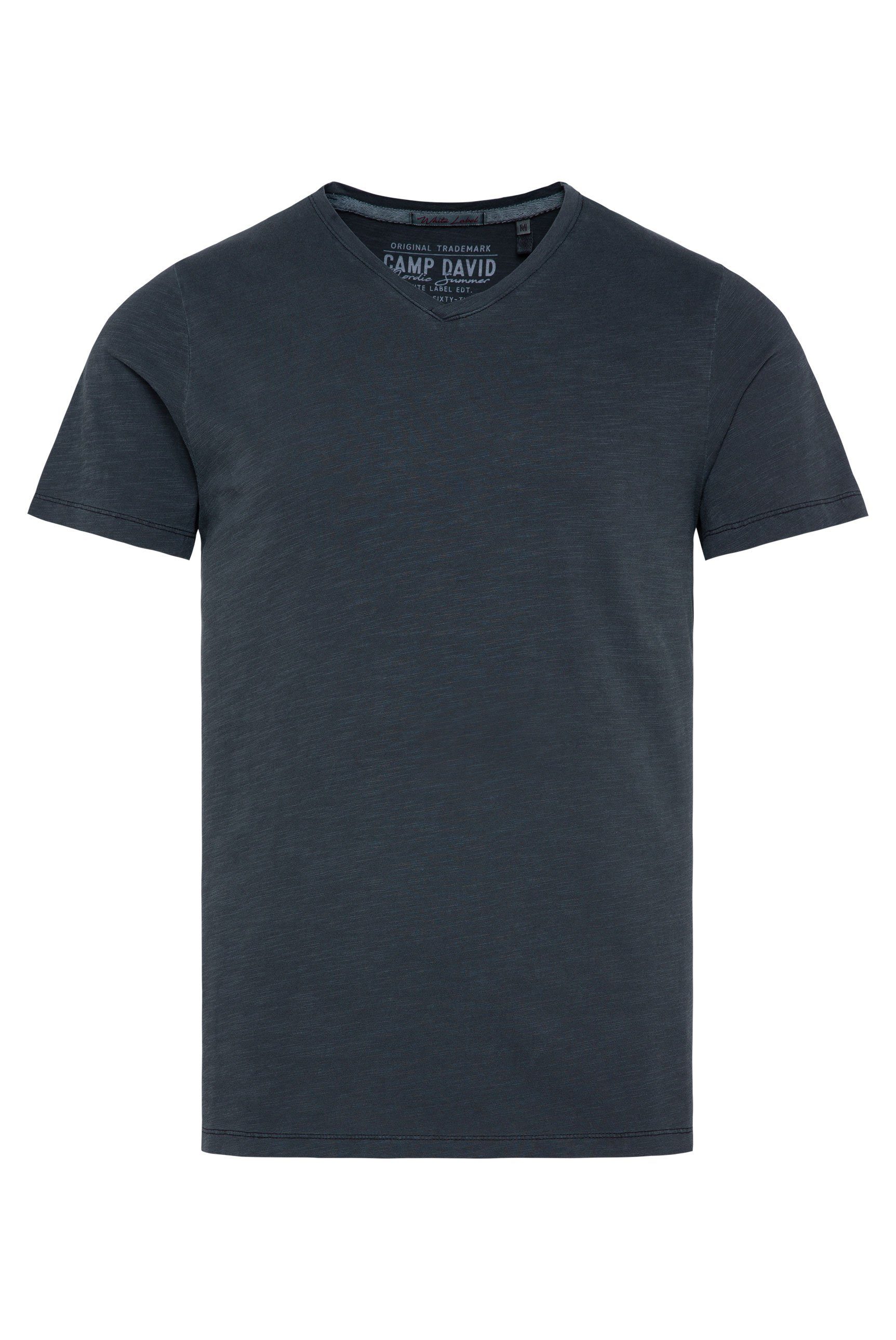 CAMP DAVID T-Shirt mit Logoprägung absolute blue