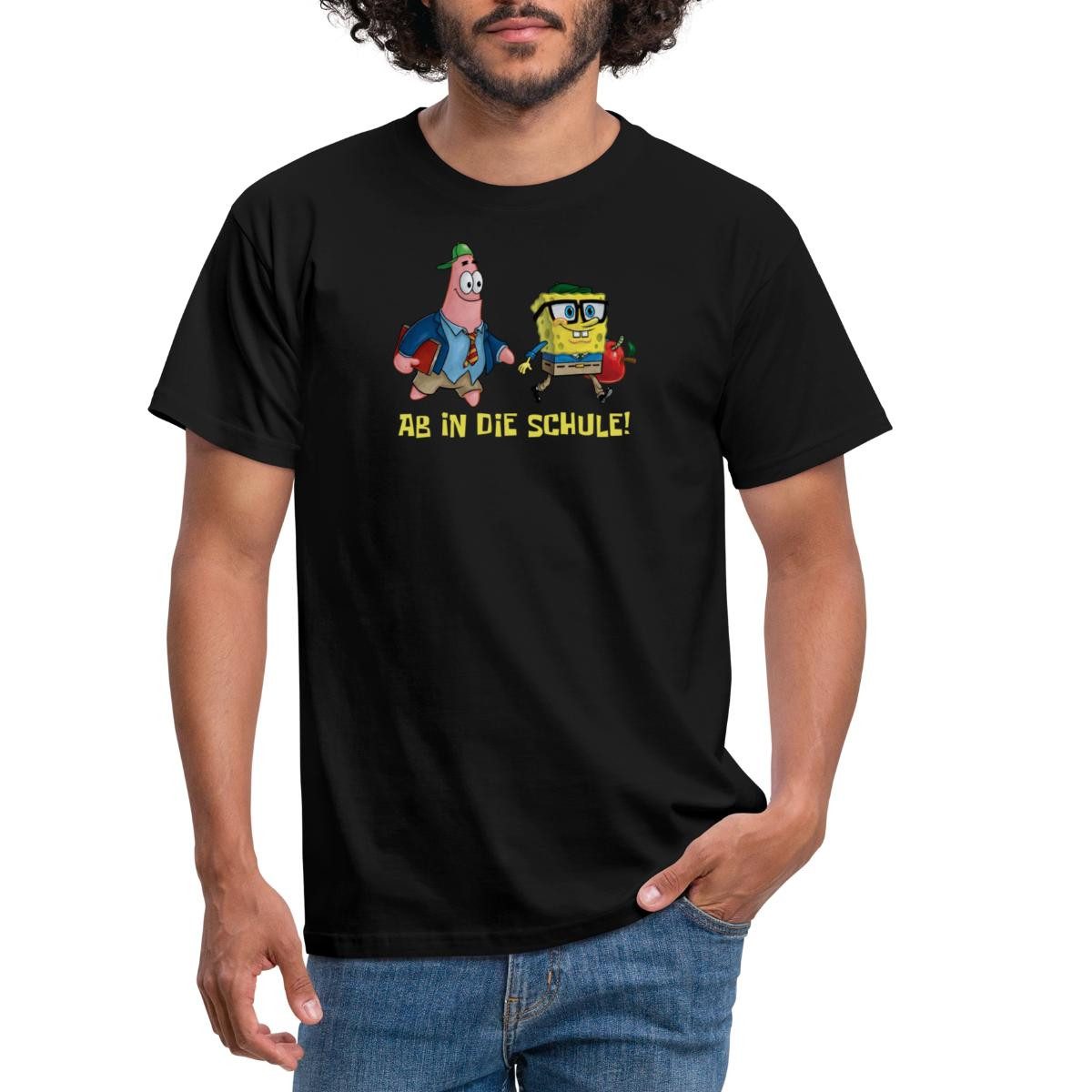 Spreadshirt T-Shirt Spongebob Schwammkopf Mit Patrick Ab In Die Schule Männer T-Shirt (1-tlg)