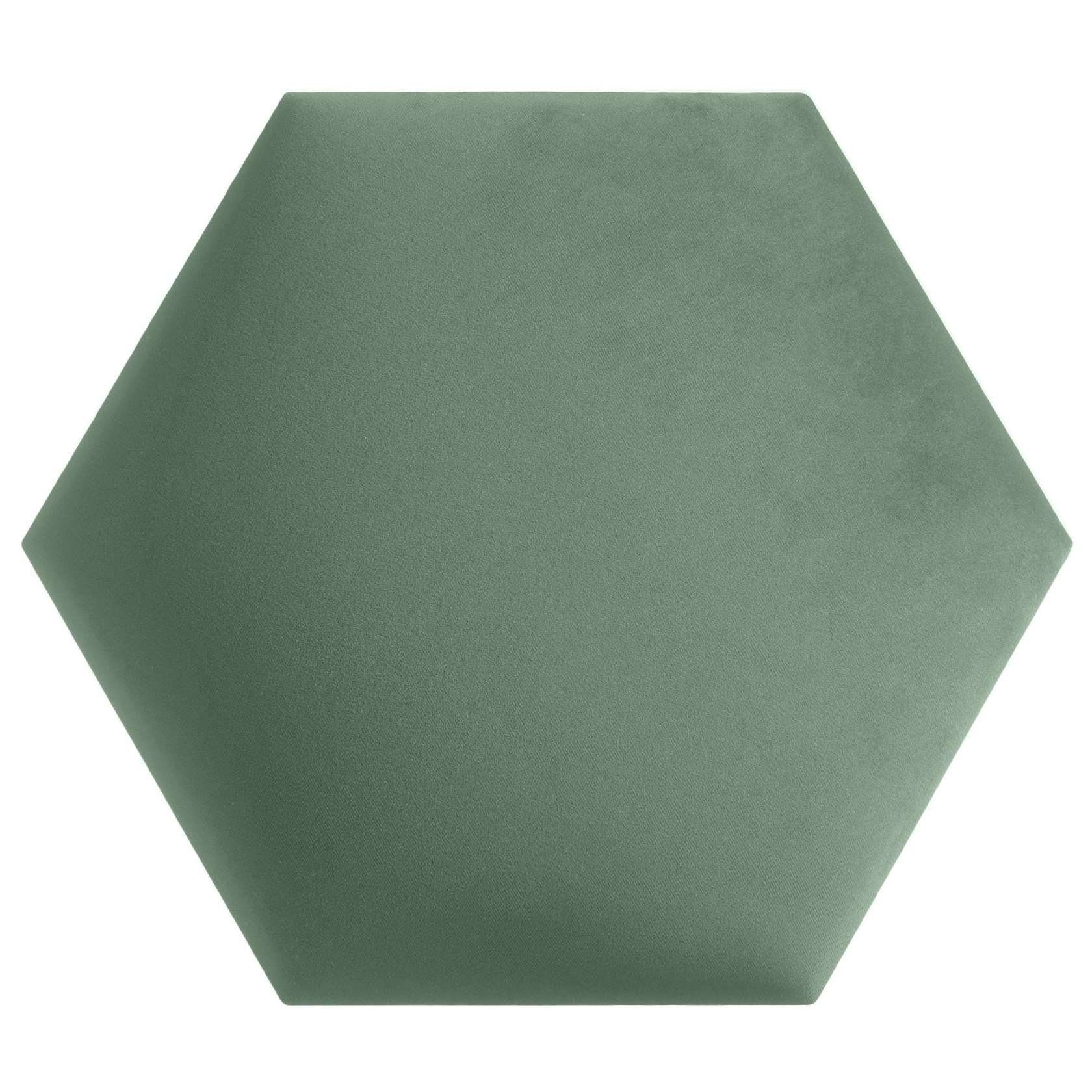 Wandpolster Hexagon Dunkelgrün gepolstertes Kopfteil Bett
