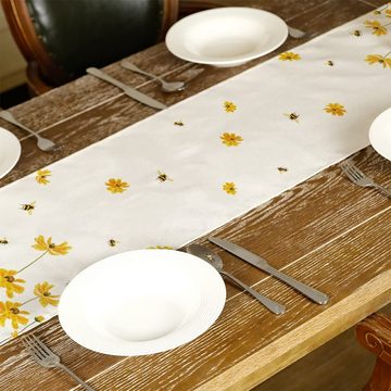 Coonoor Tischläufer moderne Leinen Tischdecke, Premium Tischdecke abwaschbar (1-tlg), Tischtuch, Gartentischdecke, Tafeltuch 40x140 cm