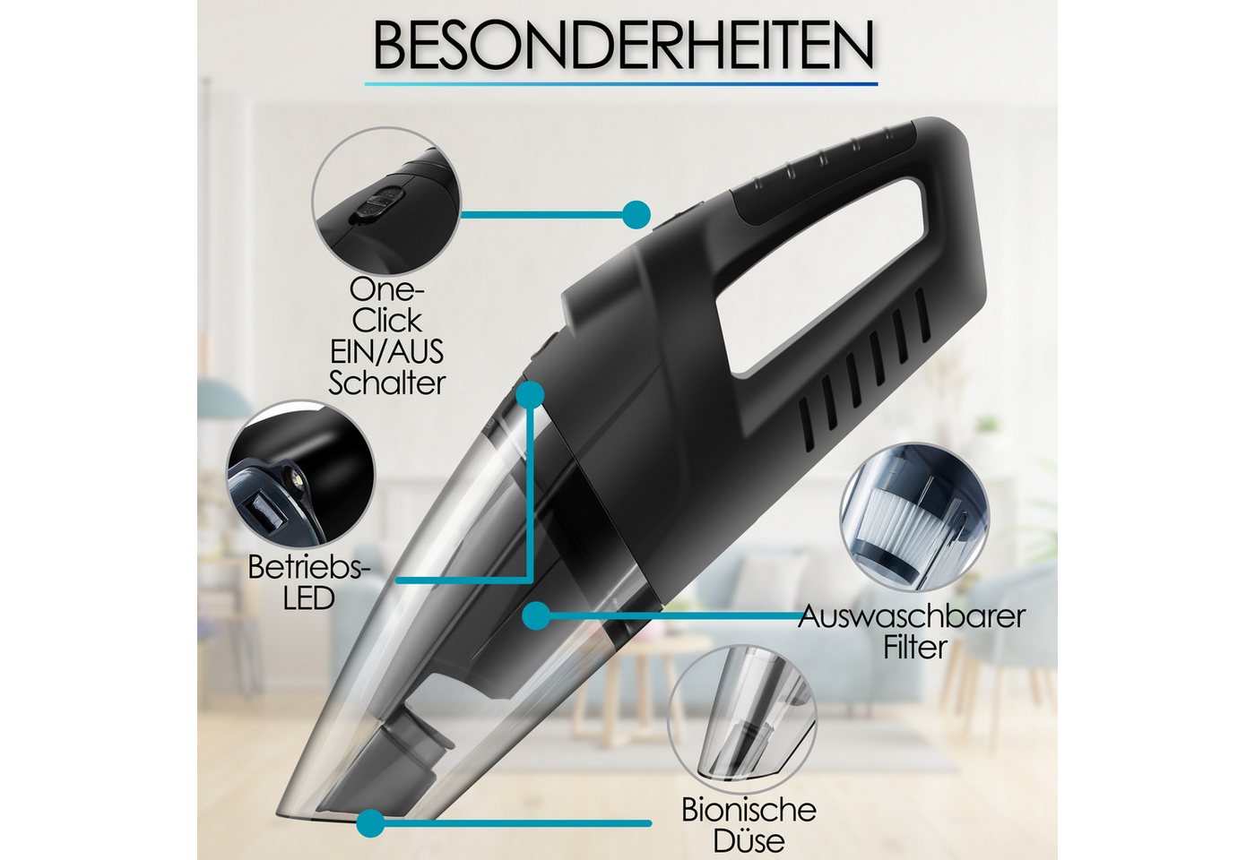 STEINBORG Akku-Handstaubsauger SB-1031, 80 W, beutellos, leicht