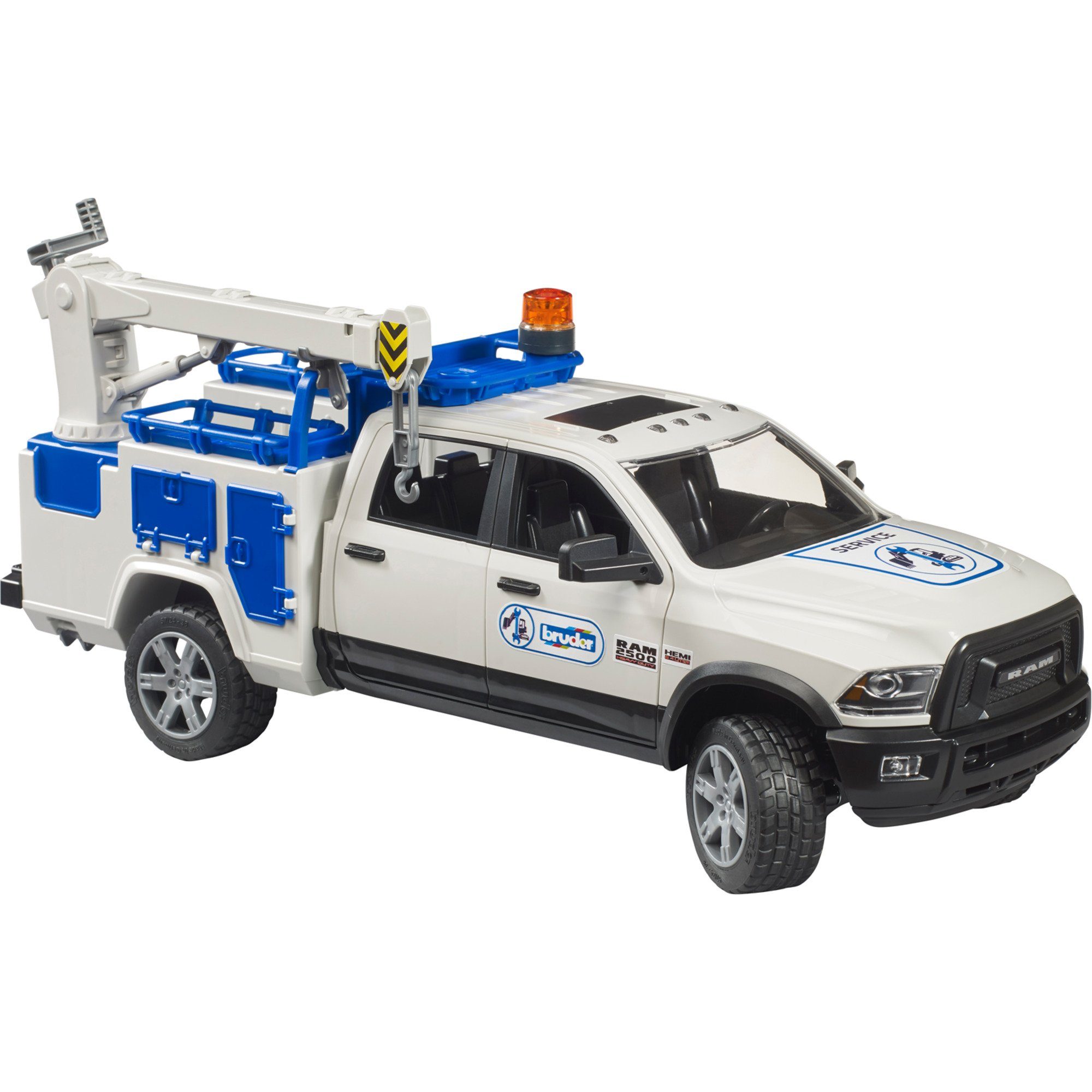 Spielzeug-Auto bruder RAM 2500 Service Truck mit Kran und