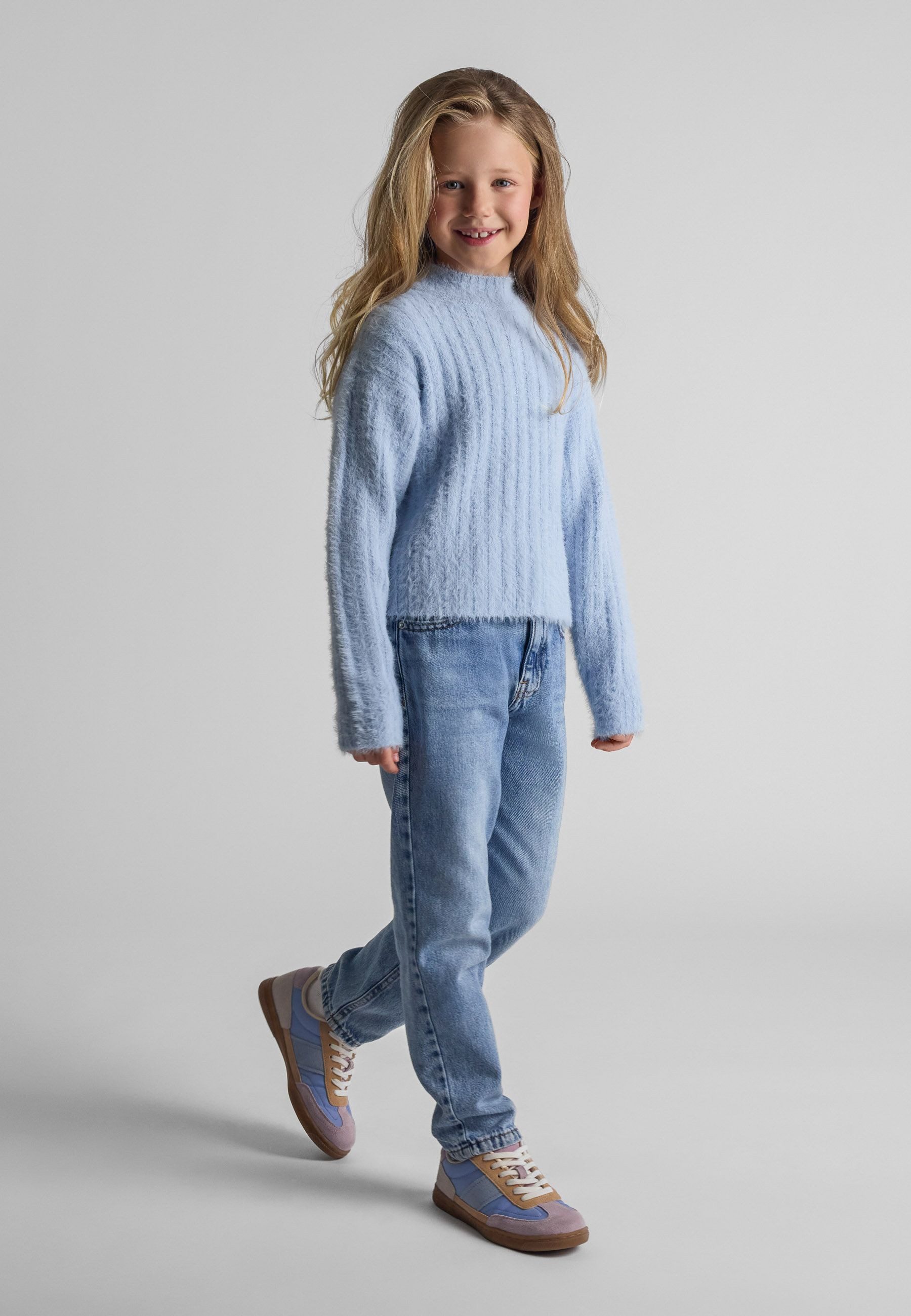 Strickpullover Flauschiger Pullover mit Rundhalsausschnitt (2y-14y)