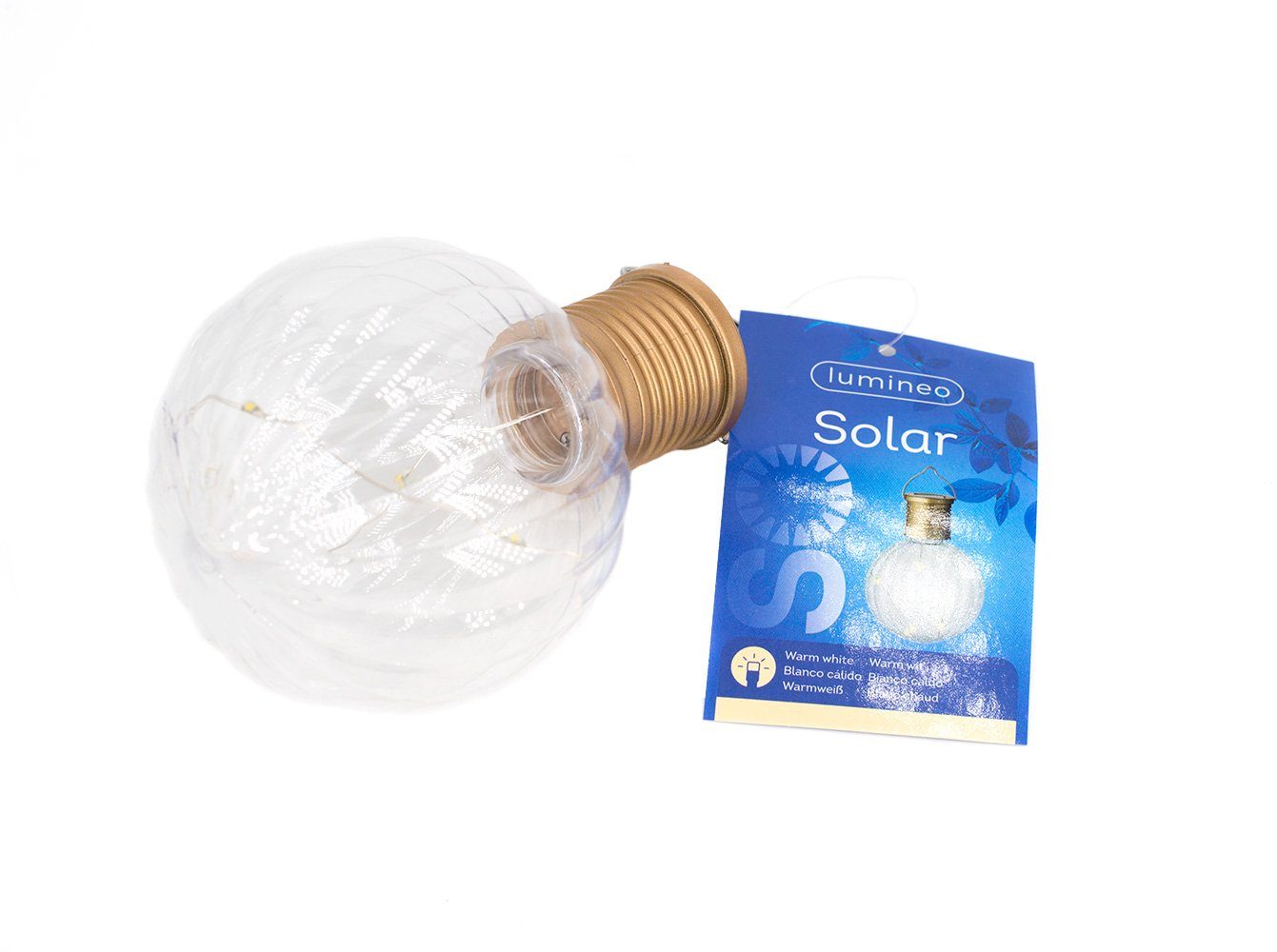 LED 8x11cm LED Set Lumineo Kunststoff Gartenleuchten Glühbirnen 6er Solarleuchte, Kugel Solar