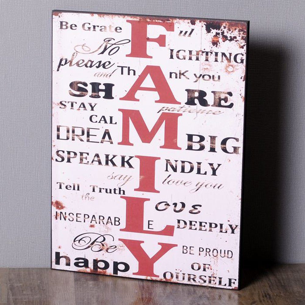 Bild Antik Holzschild FAMILY II Vintage Retro Schild