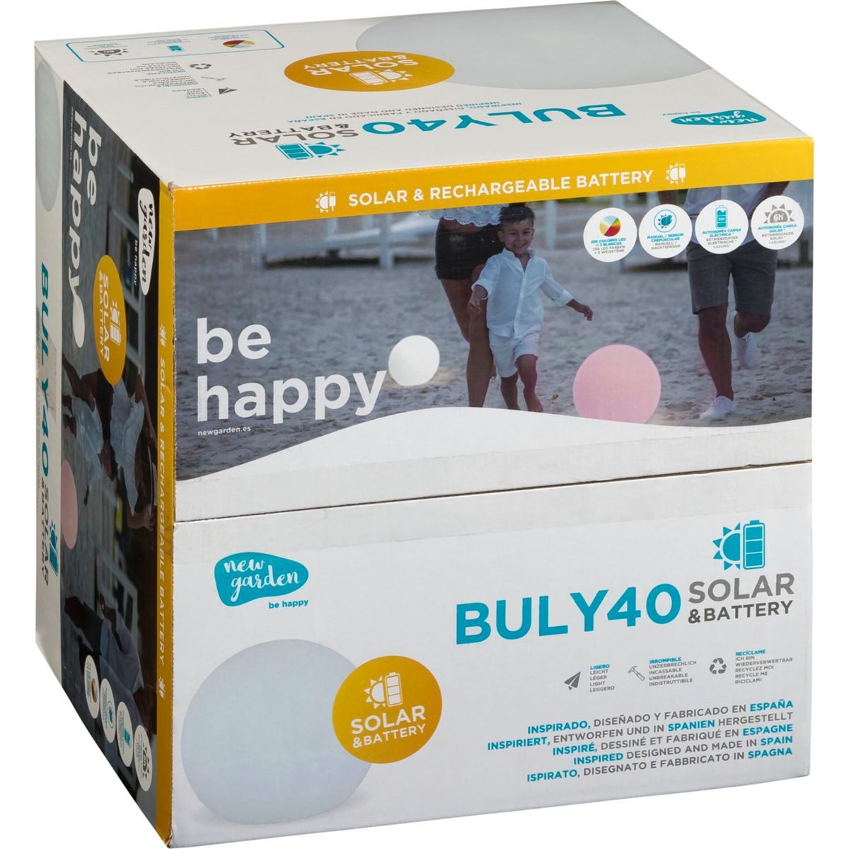 New Garden LED Solarleuchte New Garden Buly 40 Runde Terassenleuchte