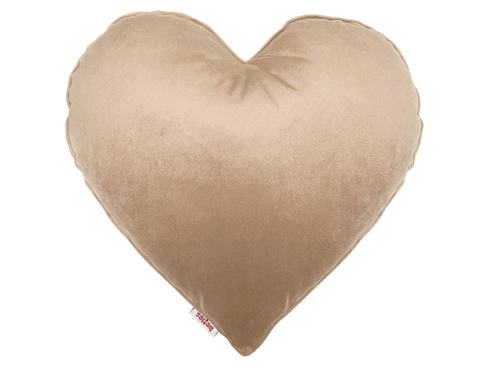 beties Dekokissen Samt&Sonders, Herz Kissen gefüllt braun-beige