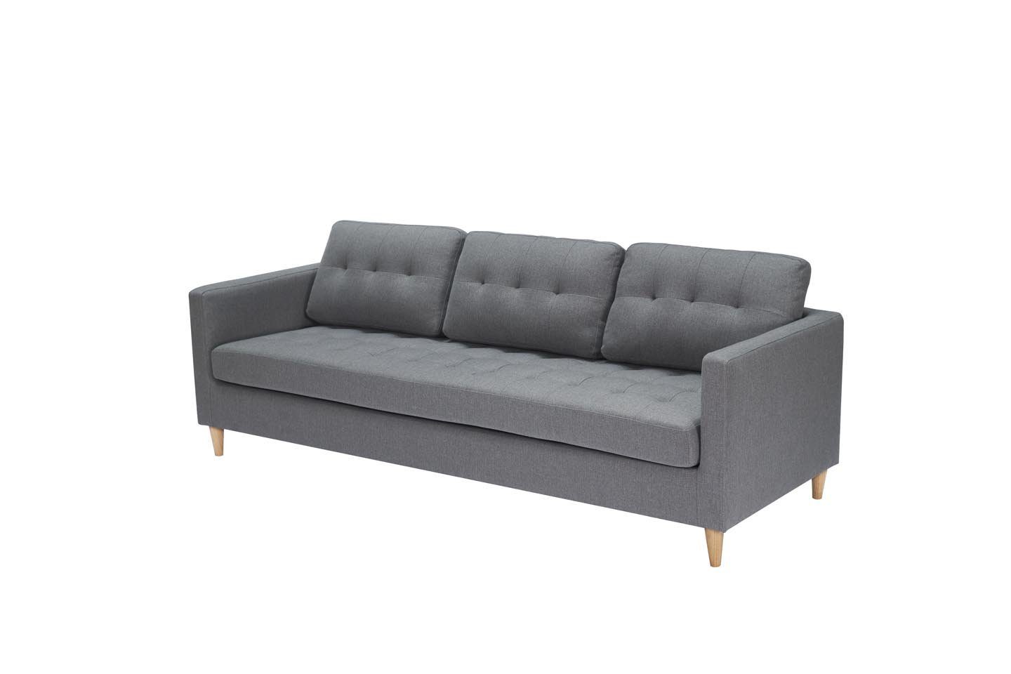 ebuy24 3-Sitzer Marino Sofa 3 Personen Stoff grau. günstig online kaufen