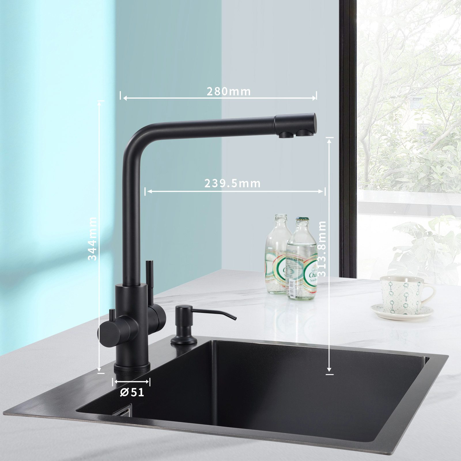 CECIPA MAX Küchenarmatur 3-in-1-Wasseraufbereitungs, Spültischarmatur, 360° günstig online kaufen