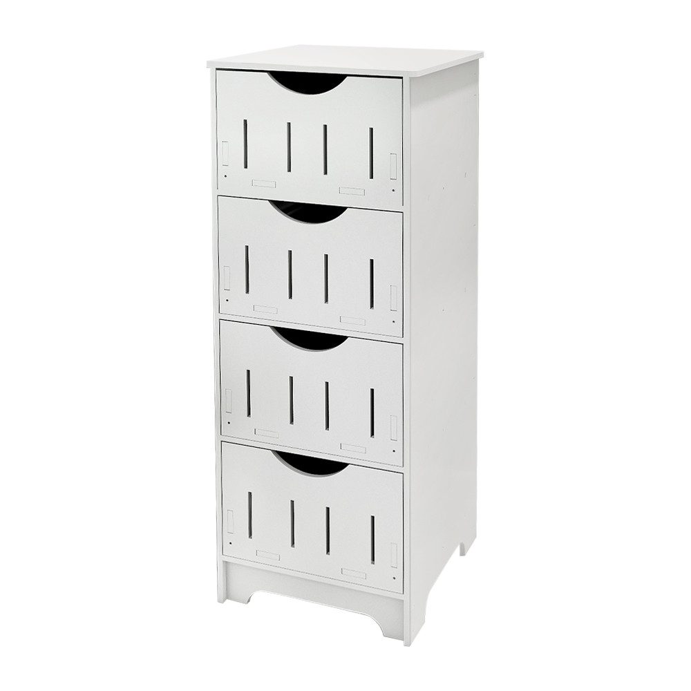 JEOBEST Badkommode Badezimmerschrank mit 4 Schubladen