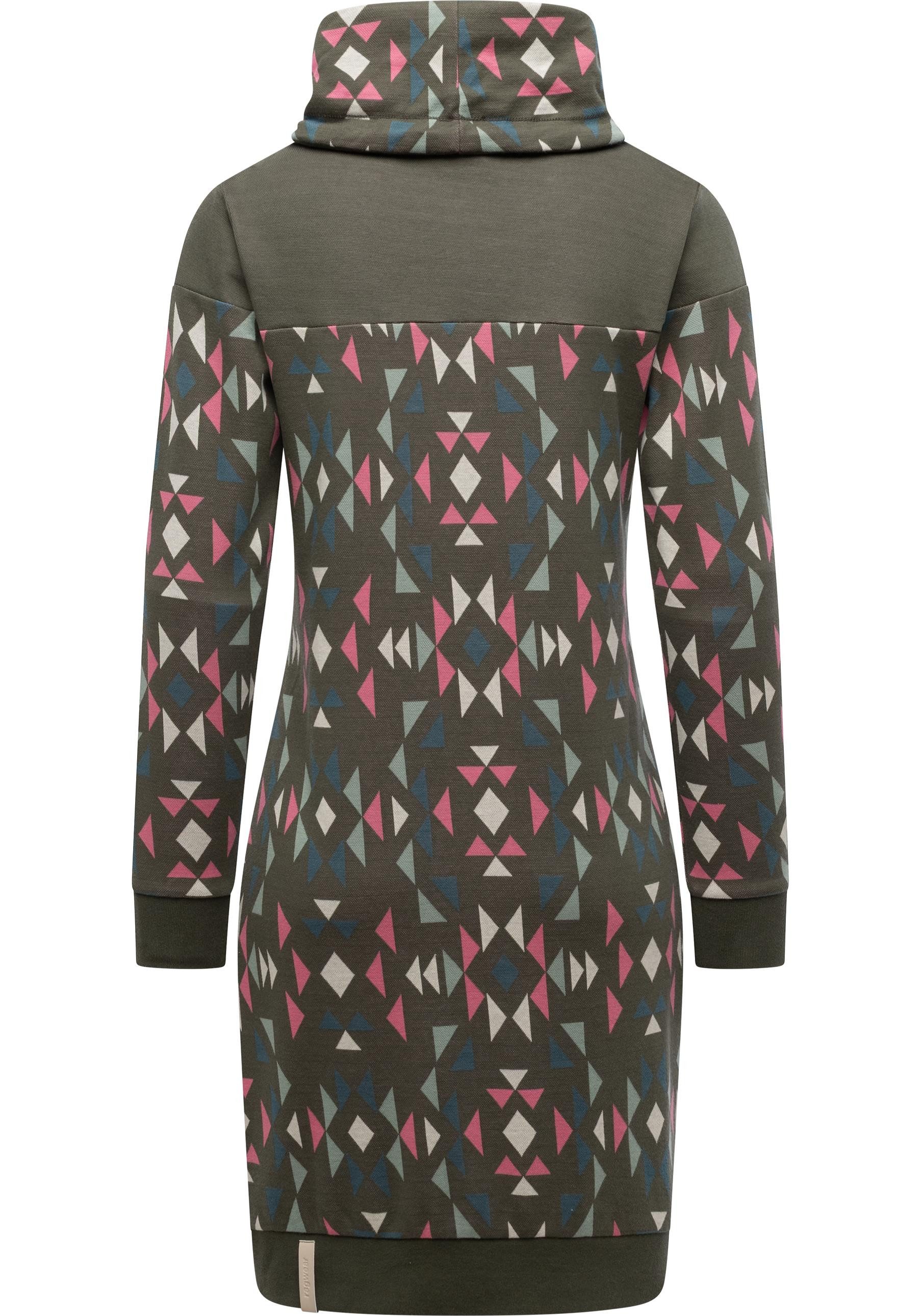 Ragwear Sweatkleid Chlloe Aztec YOUMODO stylisches Langarm Minikleid mit Aztec-Muster