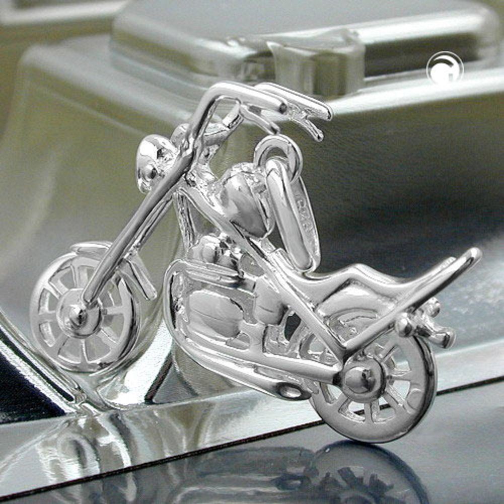 und Schmuckbox, Silber x 925 18 inklusive mm unbespielt Damen für Herren Motorrad Shopper 25 Kettenanhänger Kettenanhänger Silberschmuck