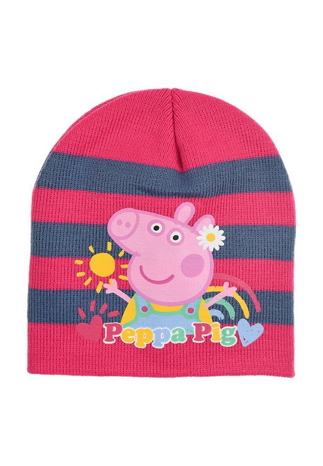 Peppa Pig Beanie Peppa Wutz Kinder Mädchen Winter-Mütze, Süße Peppa Wutz  Pig Mütze mit Motiv