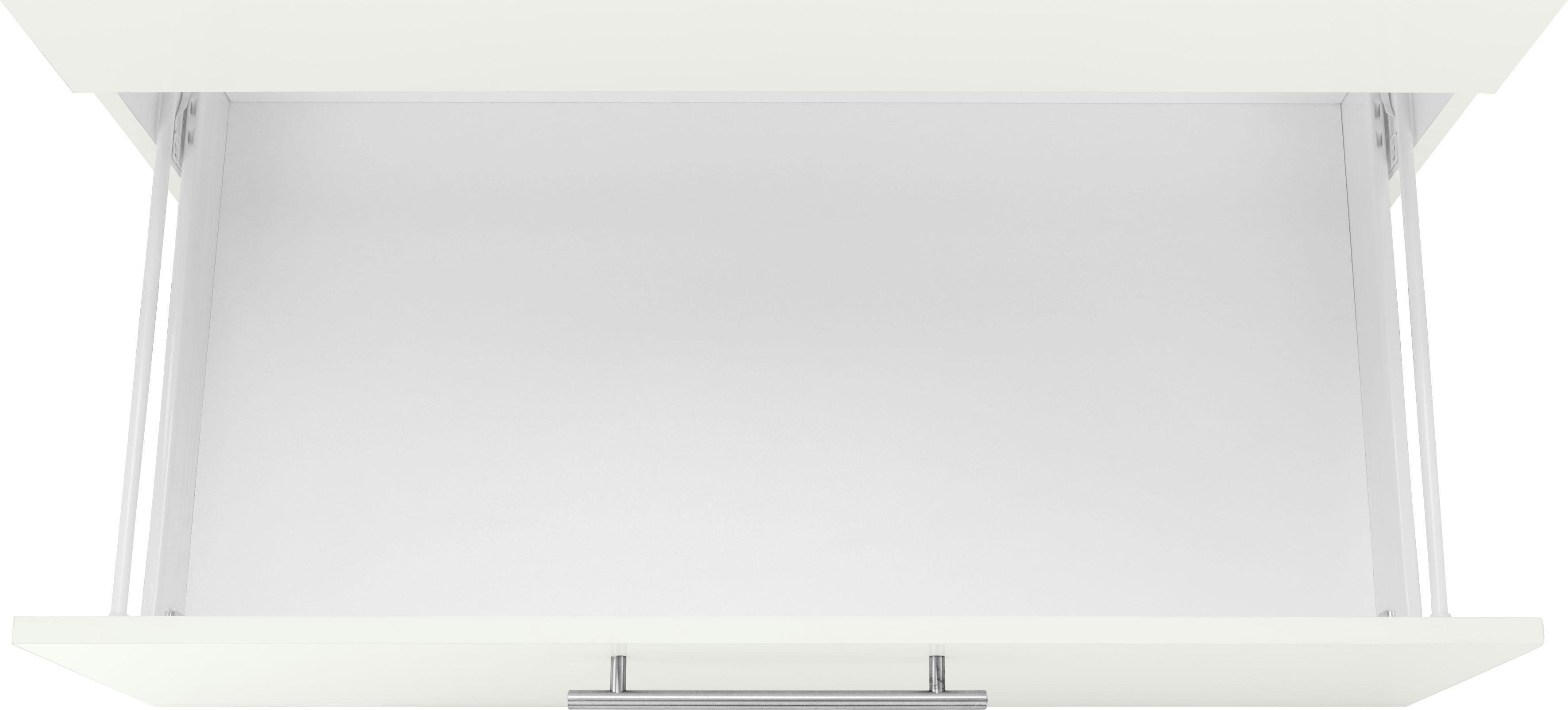 ohne Weiß Front: Küchen | Cali Glanz, Korpus: Kochfeldumbauschrank weiß Weiß breit, Arbeitsplatte 90 cm wiho