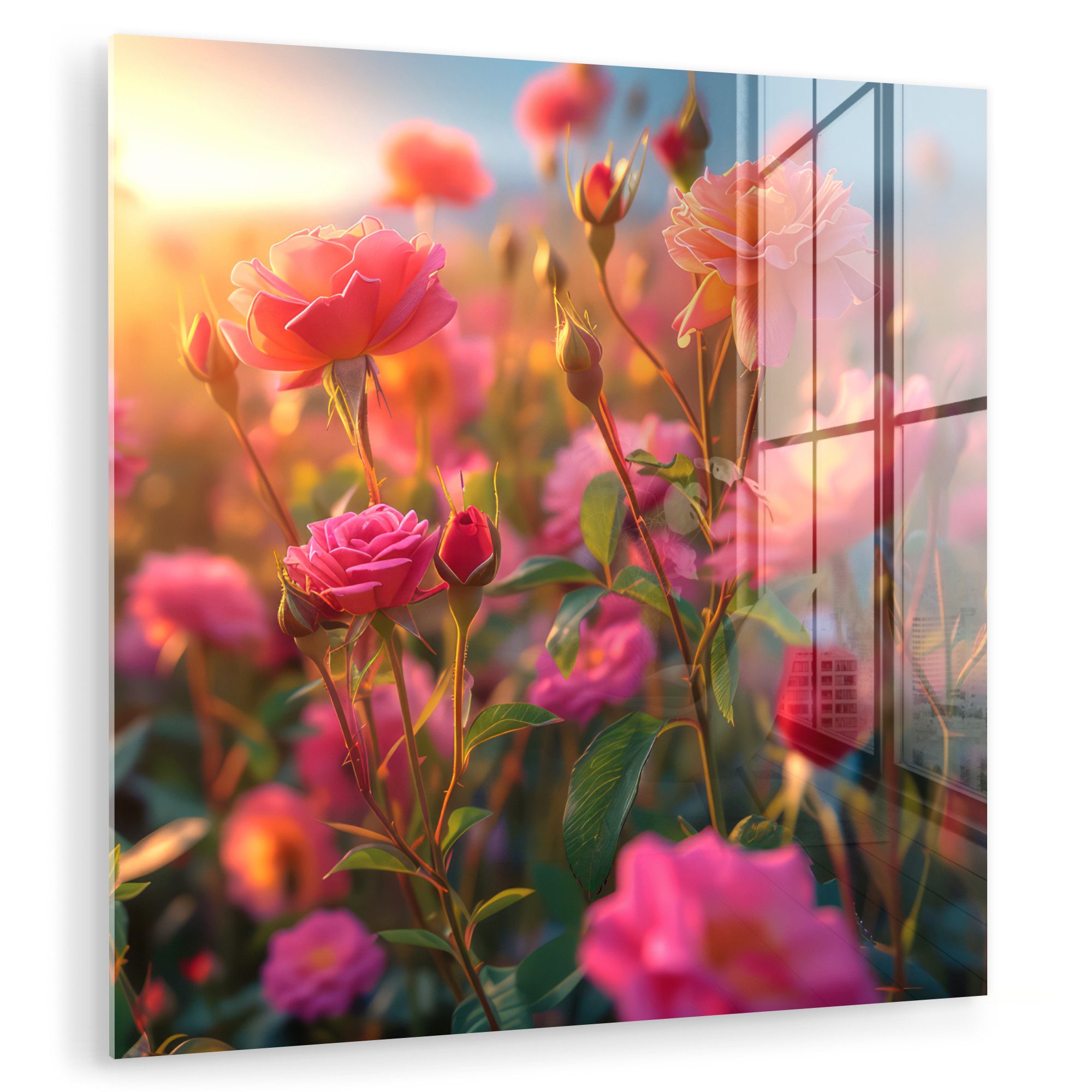 MuchoWow Acrylglasbild Blumen - Rosen - günstig online kaufen