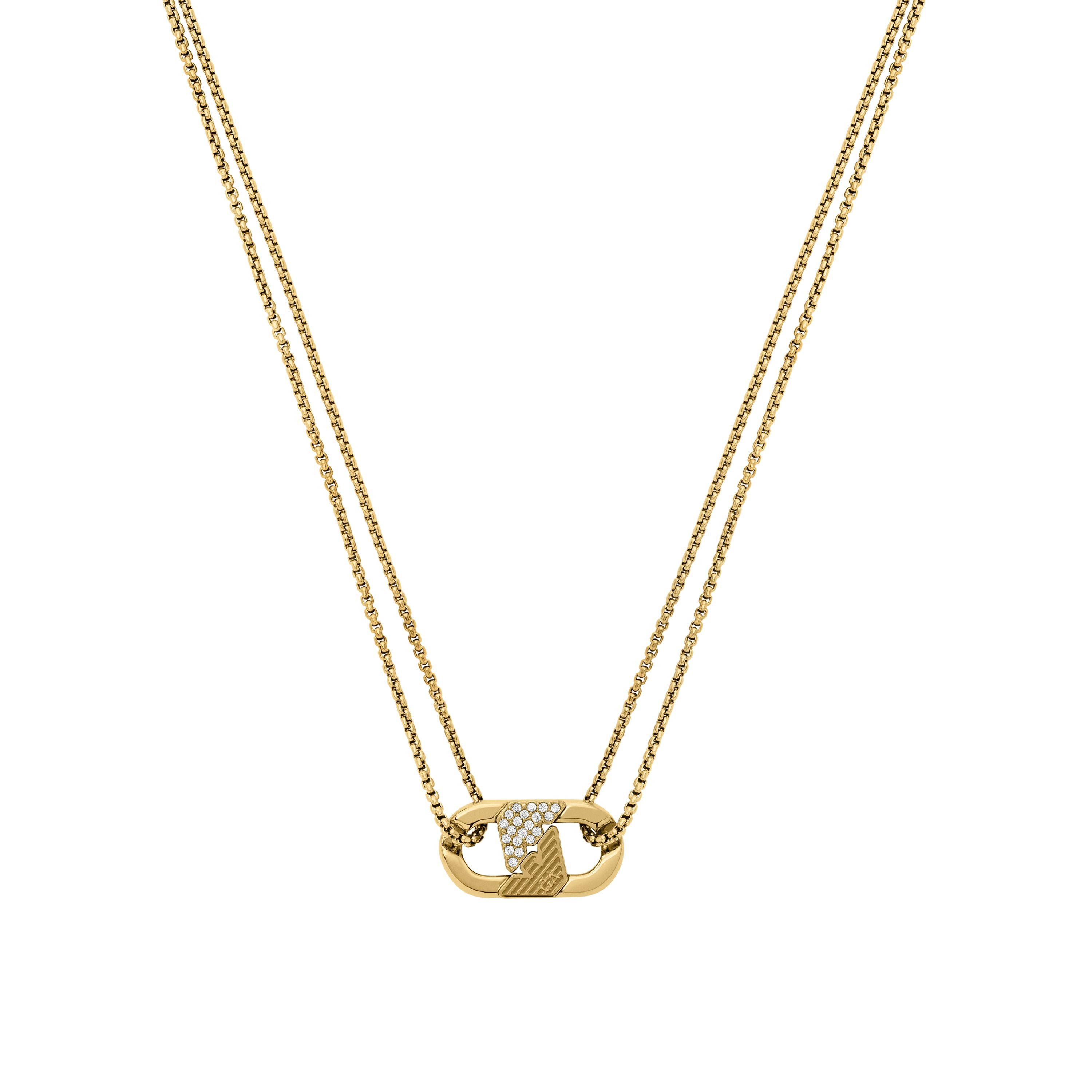 Emporio Armani Kette mit Anhänger Schmuck Geschenk Edelstahl, mit Glasstein