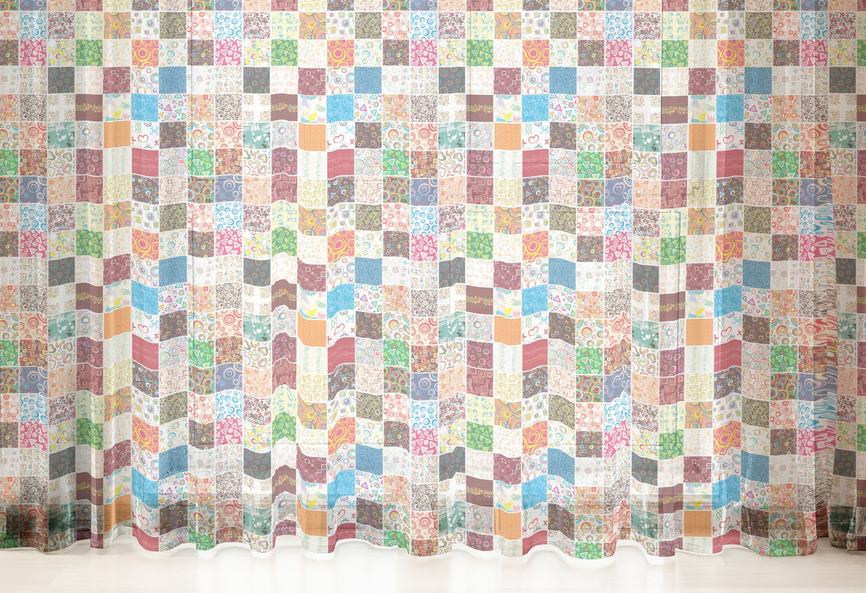 schiere Abakuhaus, Style Retro Panels, Bunt 2 Party Drapierung für Patchwork Hochzeit Gardine