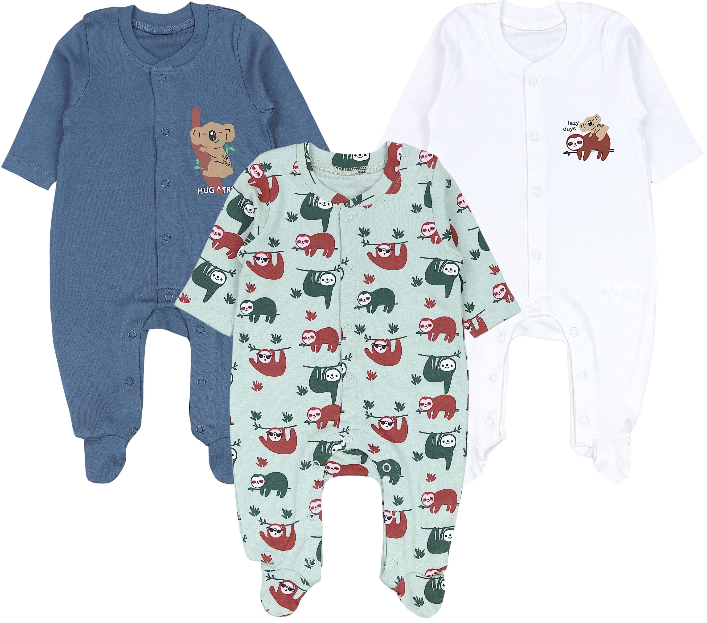 TupTam Strampler TupTam Baby Jungen Schlafstrampler mit Fuß 3er Pack