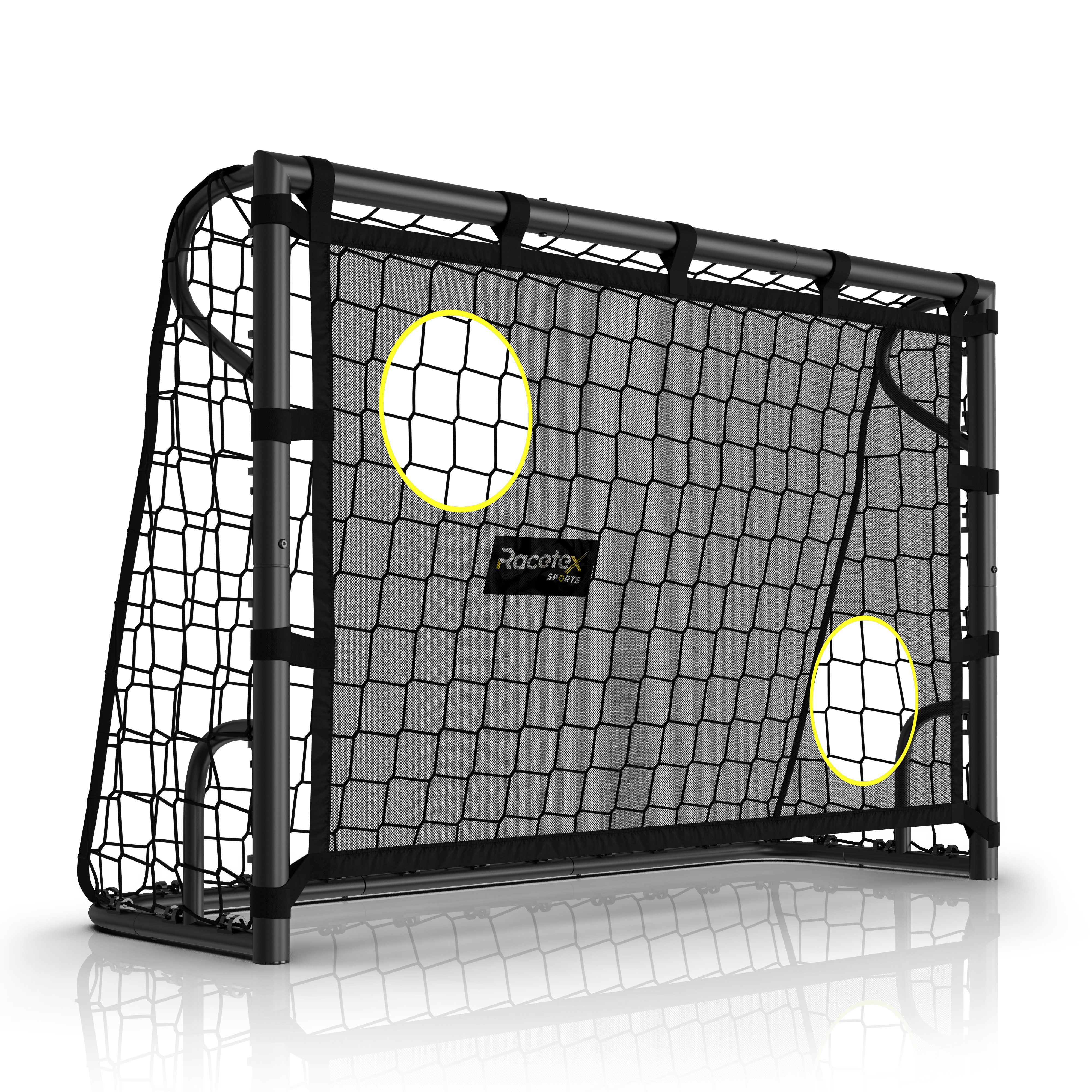 Racetex Fußballtor Racetex Black [MIT TORWAND] Anti-Rost beschichtet (WETTERFEST] Stahlrahmen Garten Fußball Tor inkl. 6 Erdanker), ⚽ UNSERE EMPFEHLUNG ⚽