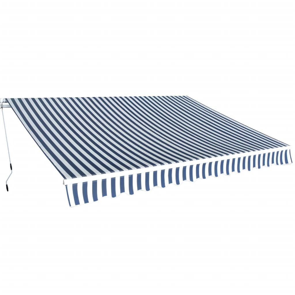 vidaXL Markise Gelenkarmmarkise 350 cm Blau/Weiß (1-St)