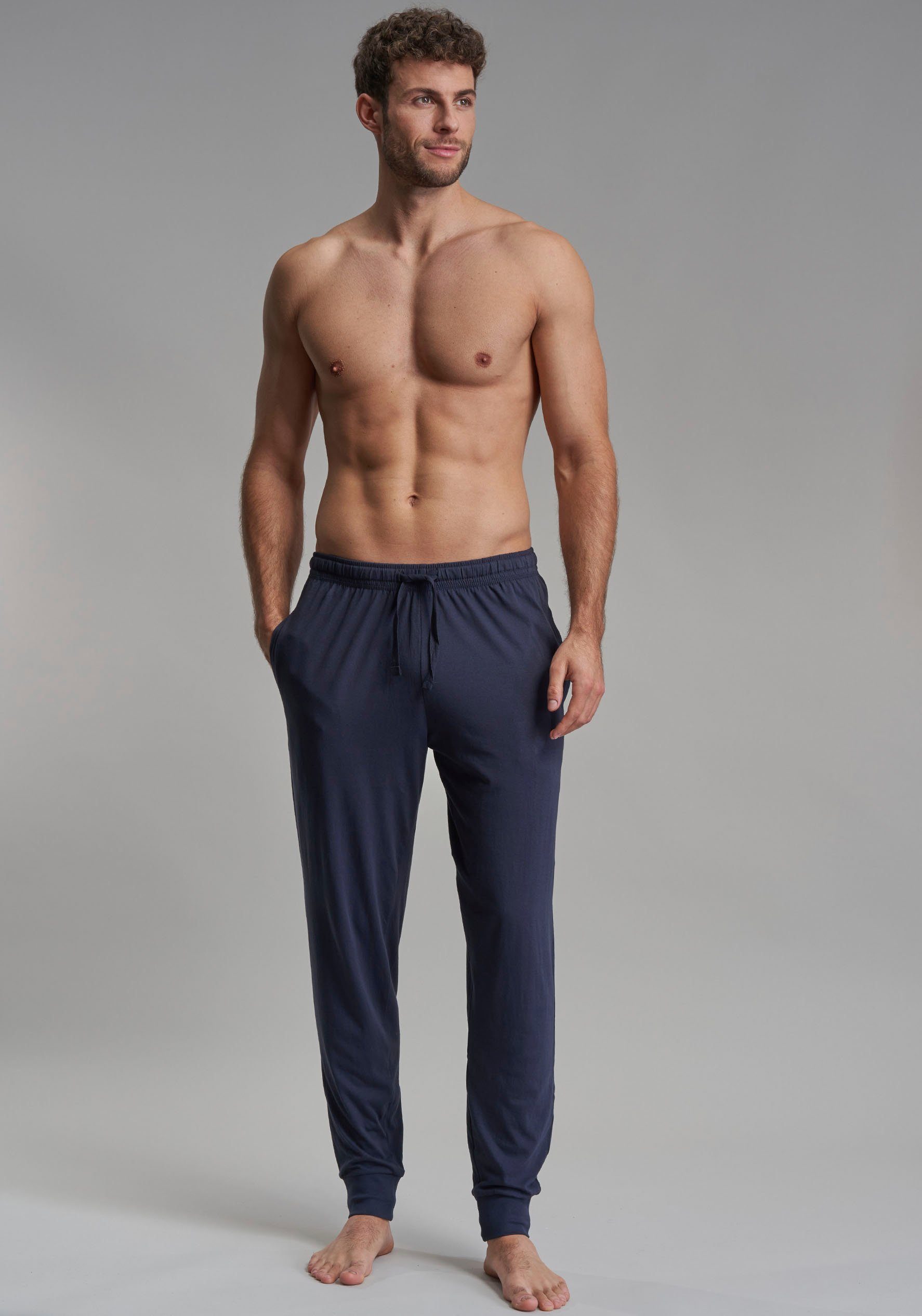 GÖTZBURG Loungehose New York Baumwolle, Seitentaschen, bequem, basic, weich, atmungsaktiv