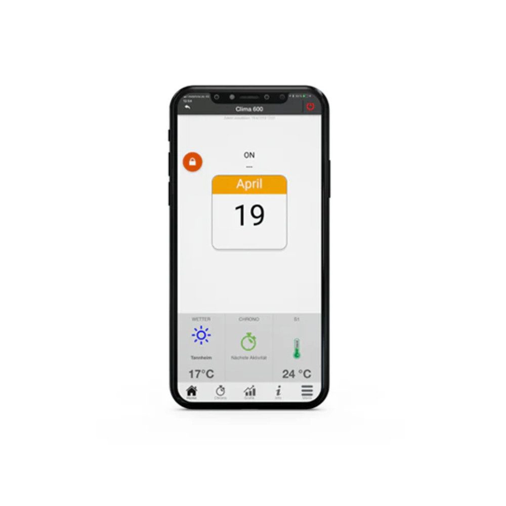ganz24 Thermodetektor Glass Touch Temperatur-Differenzregler für Kaminöfen, Holzkessel etc., Environ GLH110 Steuerung mit Zubehör, Glass Touch Display