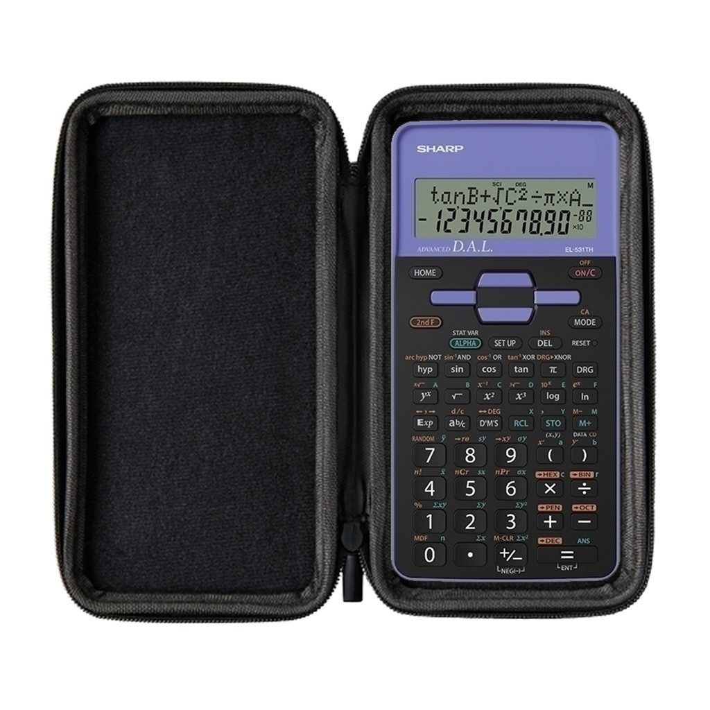 Sharp Taschenrechner Sharp EL-531TH Violett inkl. WYNGS Schutztasche Schwarz