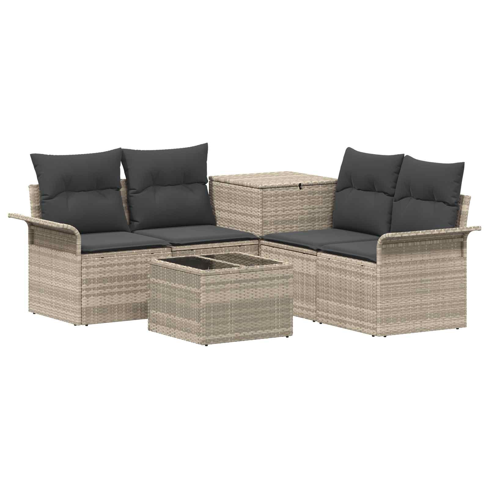 vidaXL Loungesofa Sofa Set 6 stk. 4-Sitzanzahl Hellgrau und Dunkelgrau, 6 Teile