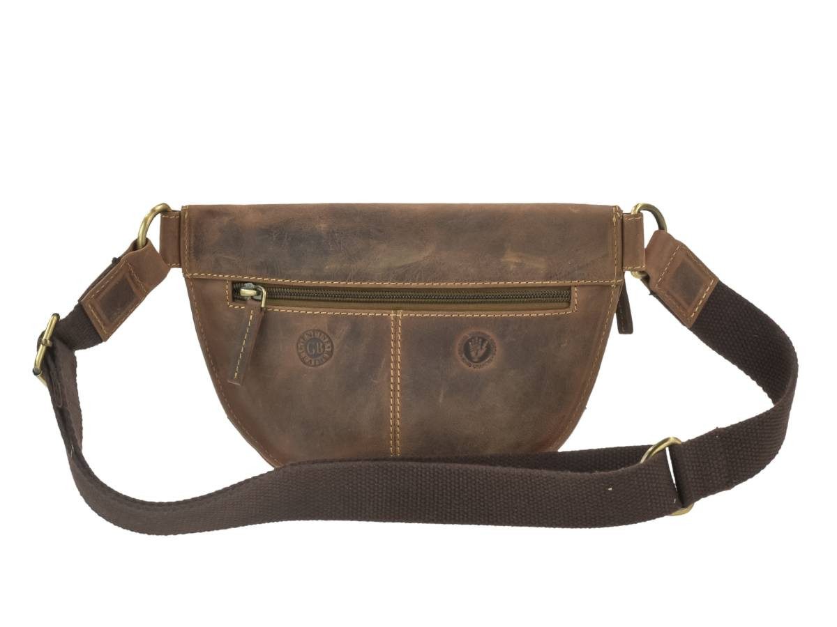 Greenburry Bauchtasche "Vintage" Crossbag Crossbody Bag Leder 26x17cm antik braun, Crossover, Festivaltasche, Outdoortasche