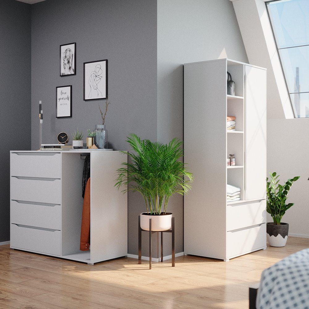 Vicco Kommode Ruben, Weiß, 120 x 101.9 cm