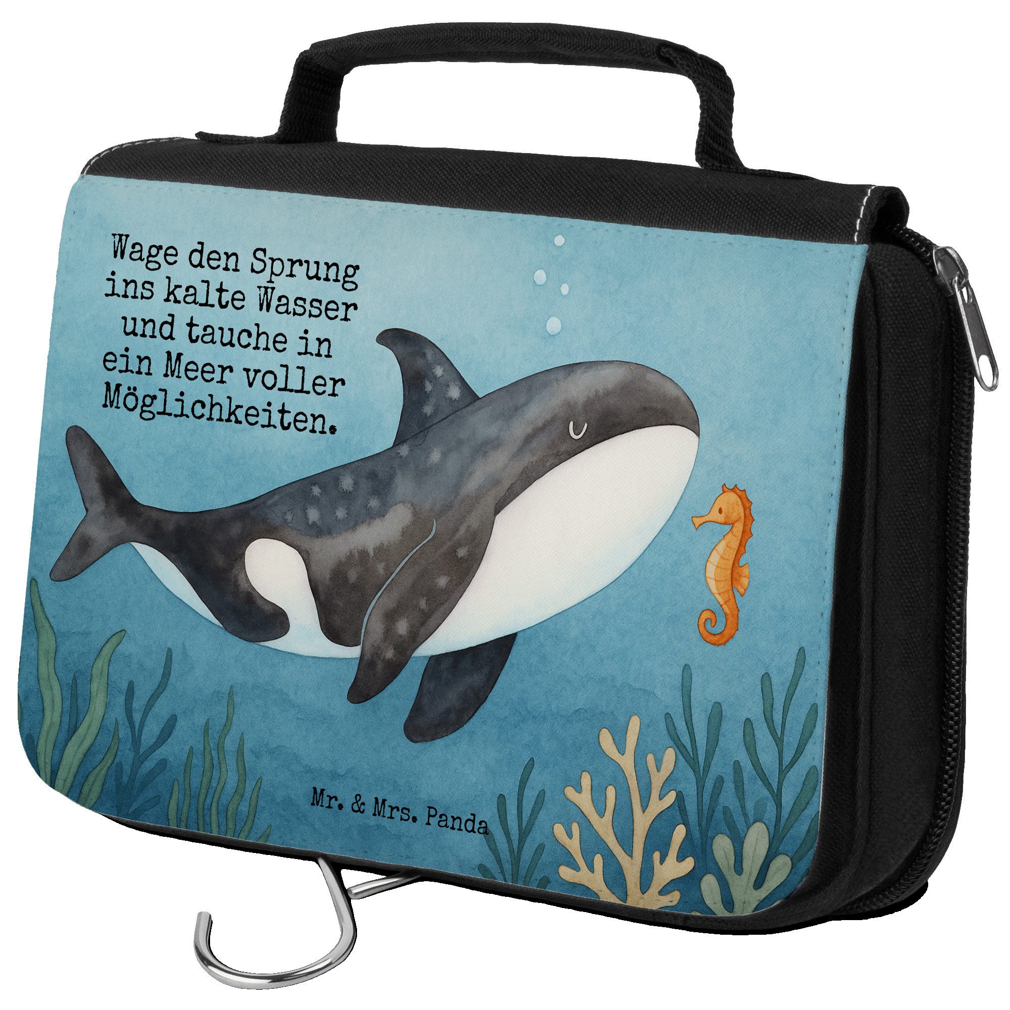 Kulturbeutel Orca Design, Kulturbeutel, Weiß, Waschtasche, Meer, Kosmetiktasche, O